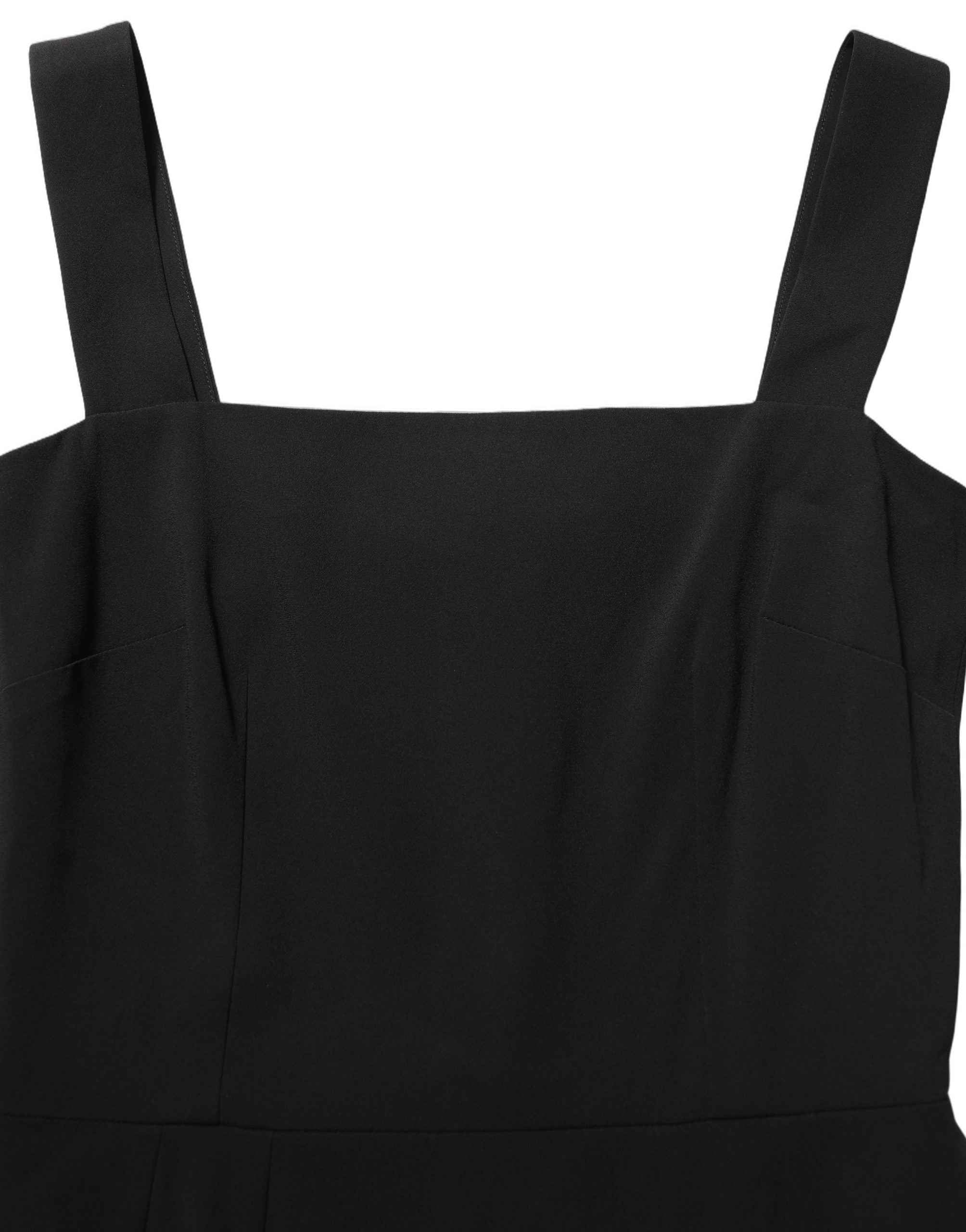 Dolce & Gabbana Black Viscose Stretch Sheath Midi Dress