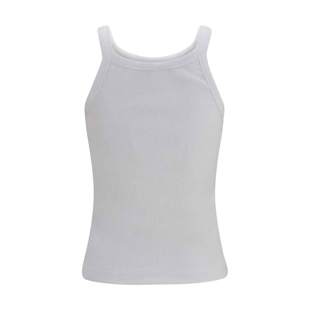 Fendi White Cotton Sleeveles T-Shirt