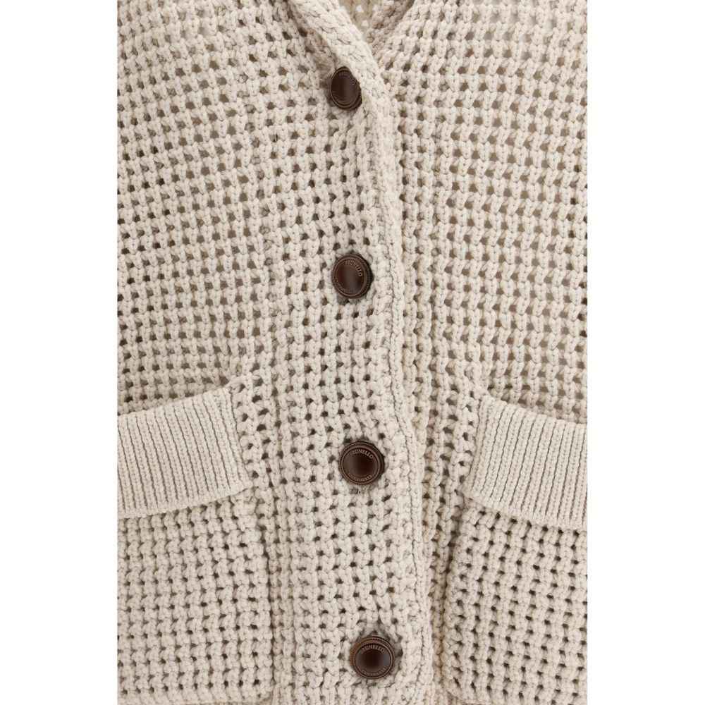 Brunello Cucinelli Beige Cotton Cardigan