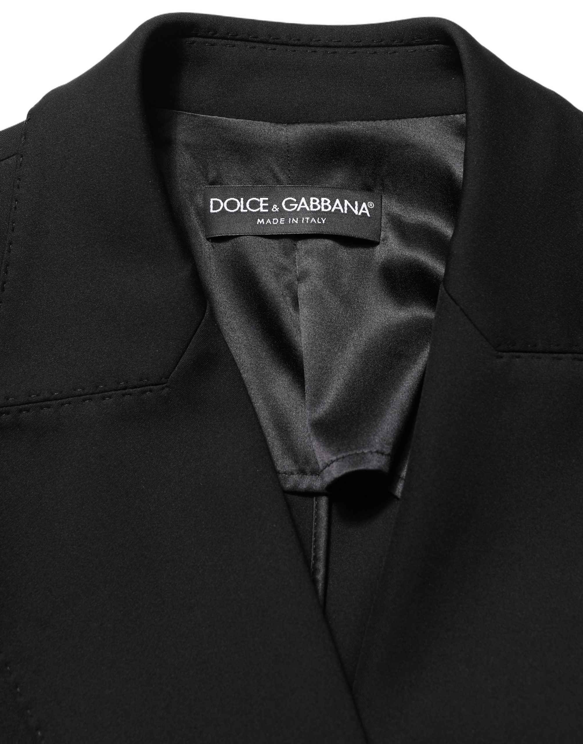 Dolce & Gabbana Black Double Breasted Crepe Blazer Jacket