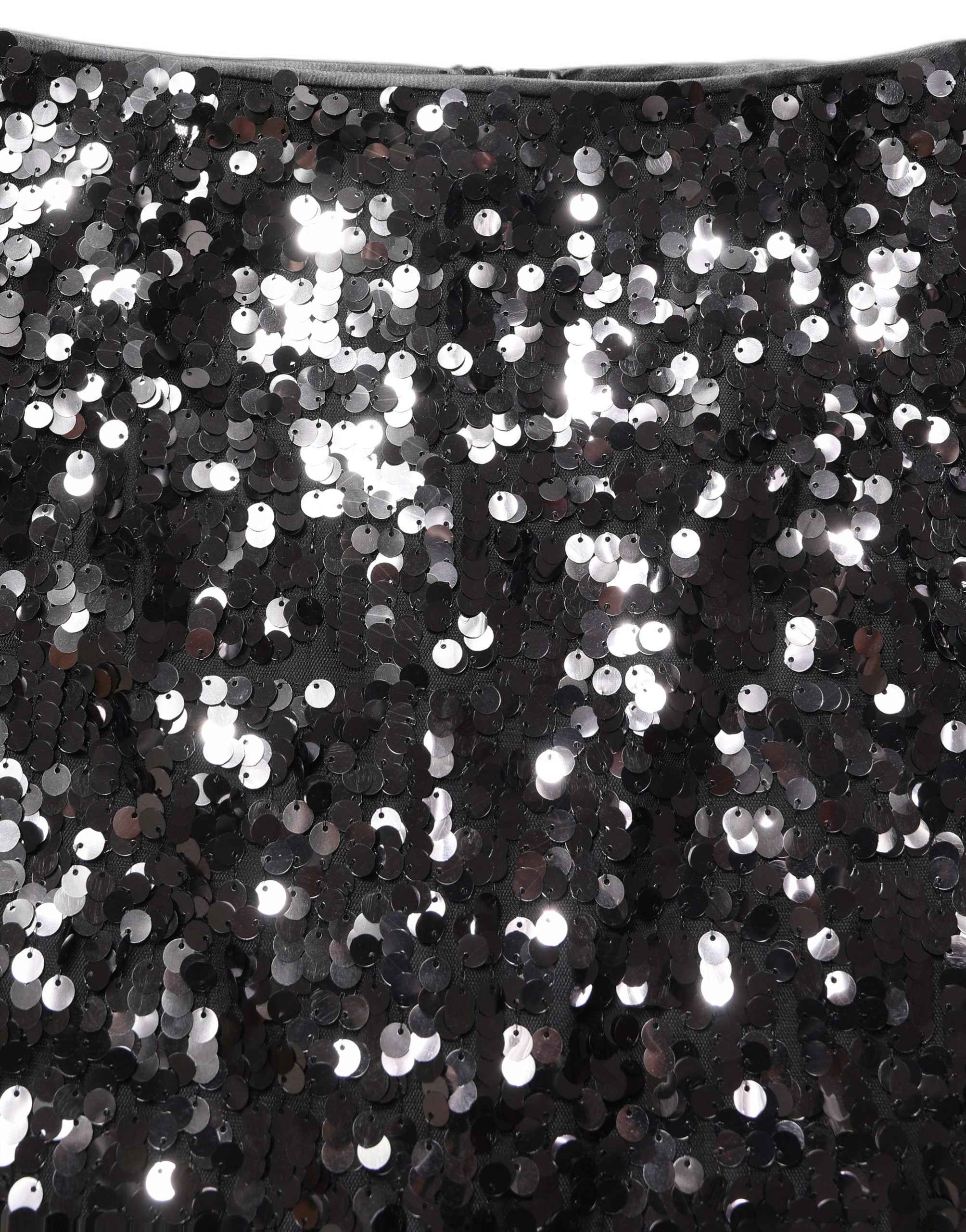 Dolce & Gabbana Brown Sequinned Embellished Pencil Cut Skirt