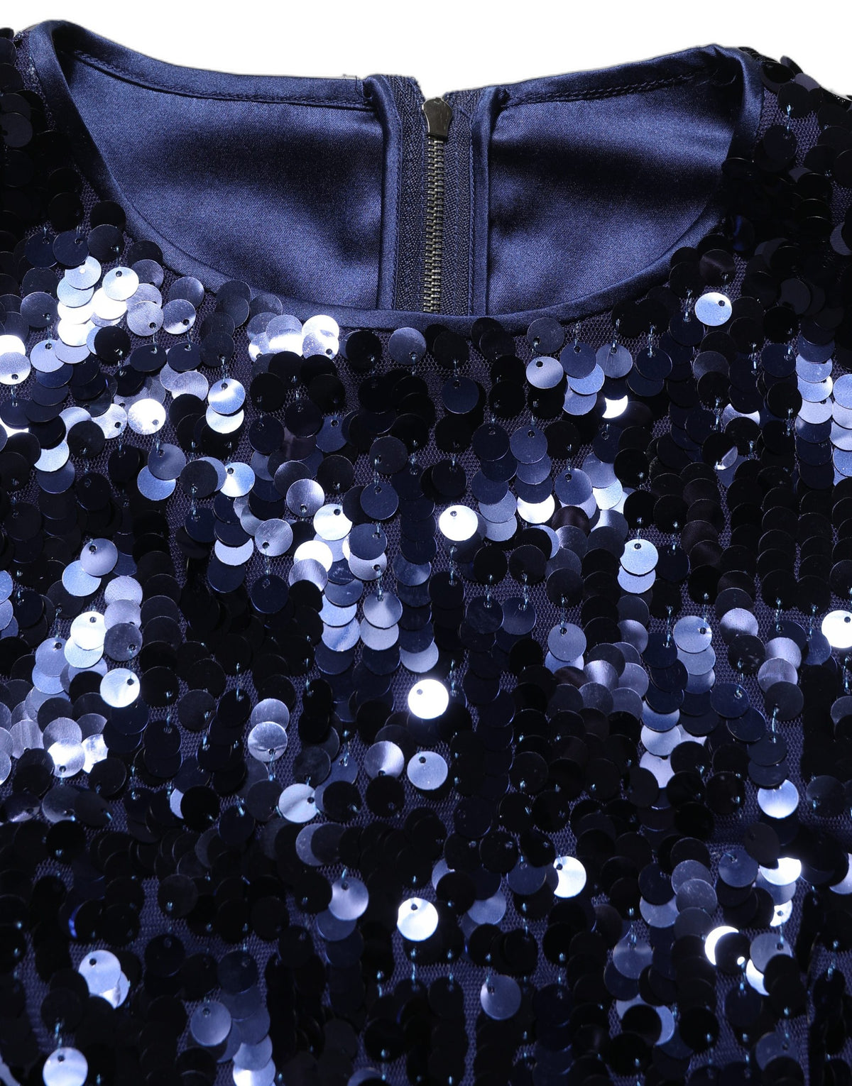 Dolce & Gabbana Blue Sequined Sleeveless Cropped Tank Top