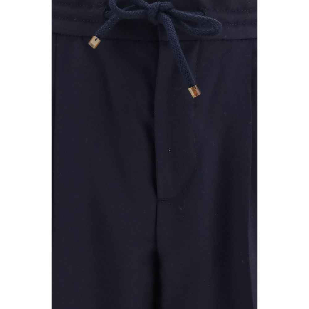 Brunello Cucinelli Blue Wool Oves Aries Casual Pants
