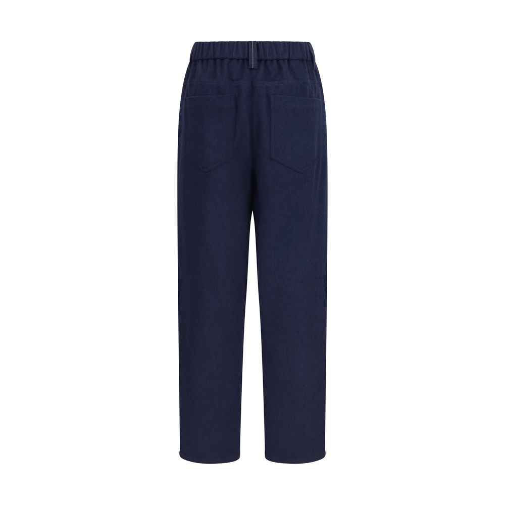Brunello Cucinelli Blue Wool Oves Aries Pants