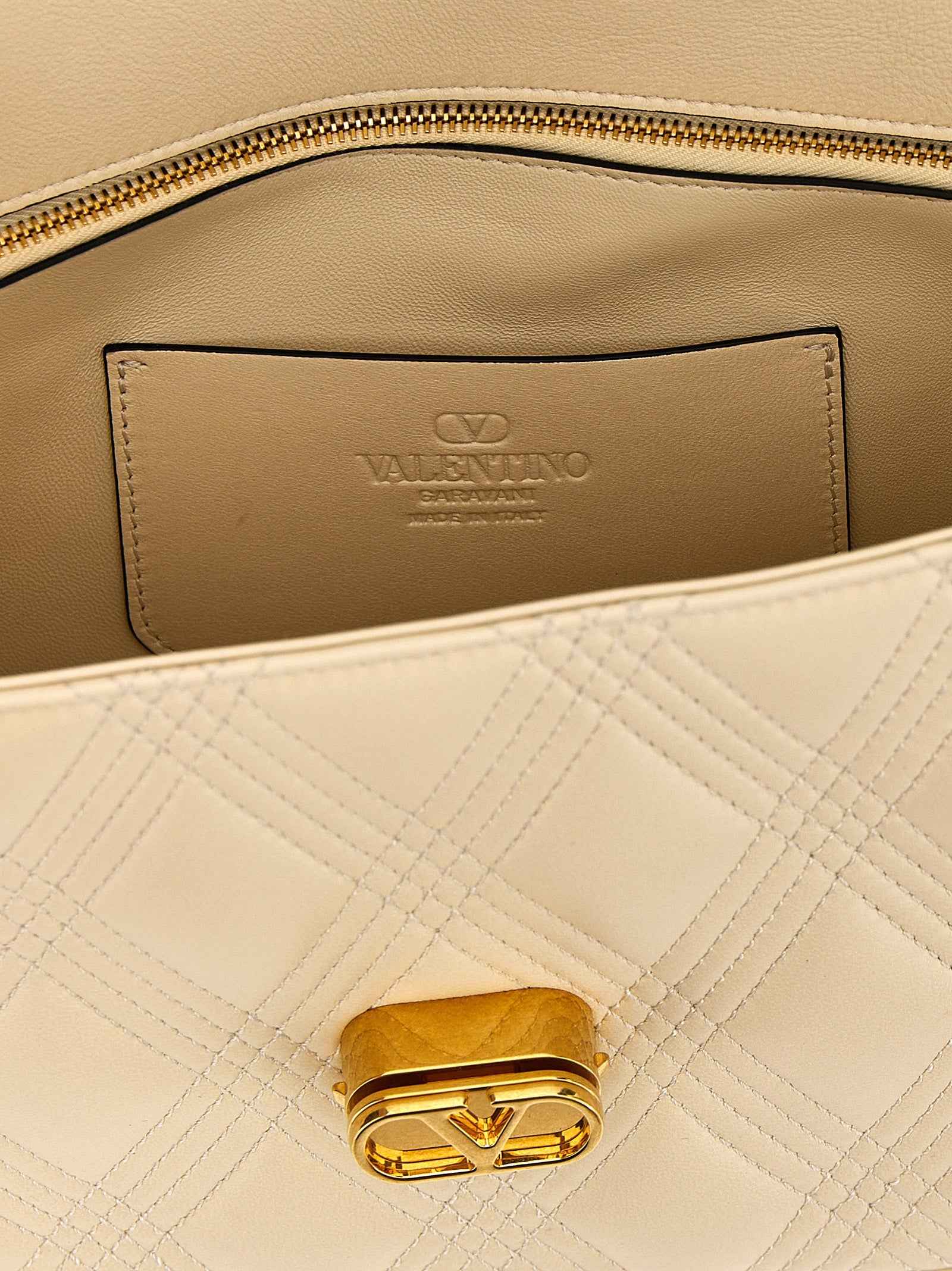 Valentino Garavani White Lamb Leather Shoulder Bag