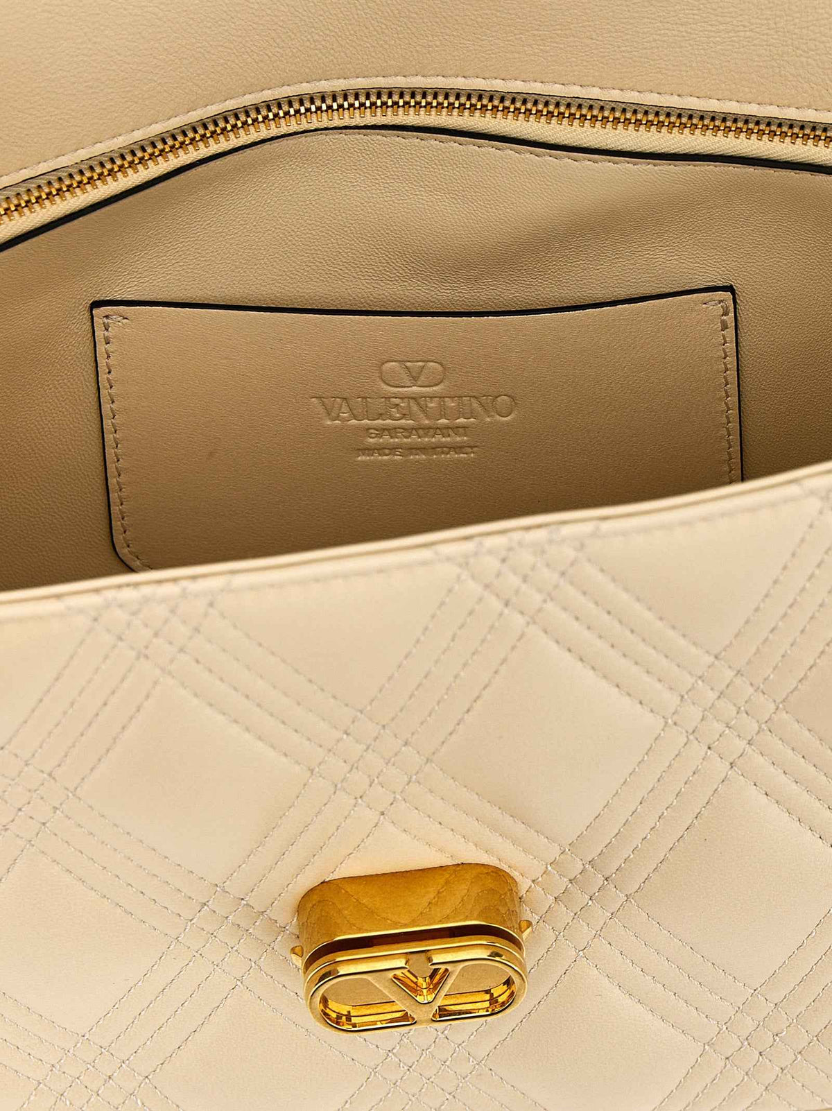 Valentino Garavani White Lamb Leather Shoulder Bag