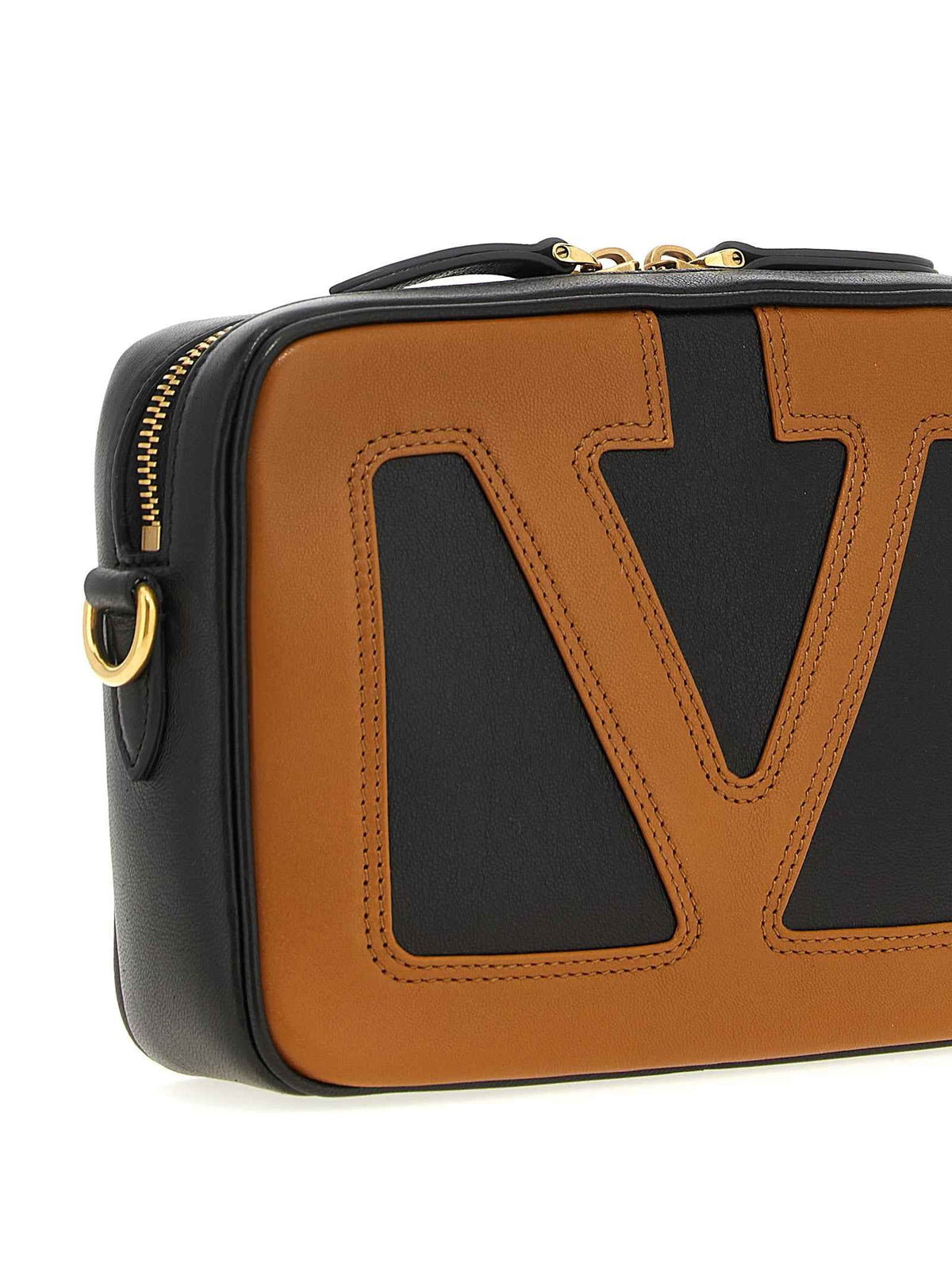 Valentino Garavani Brown Lamb Leather Crossbody Bag