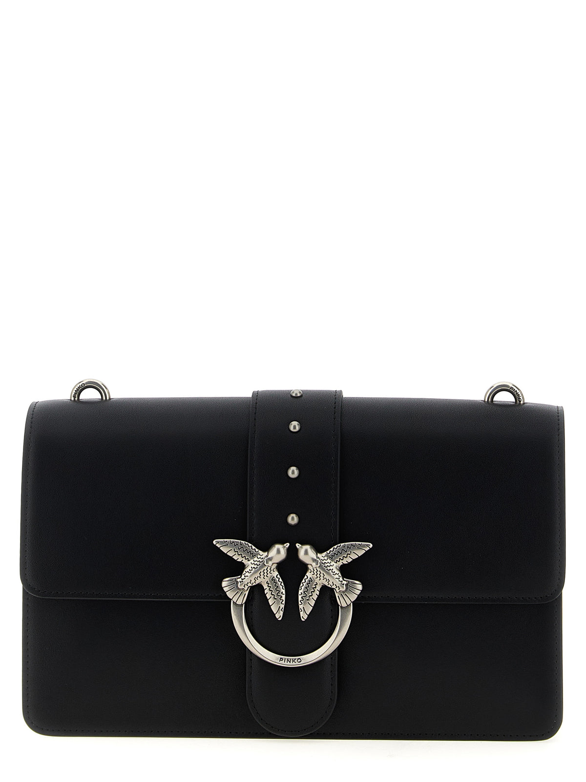 PINKO Black Goatskin Crossbody Bag