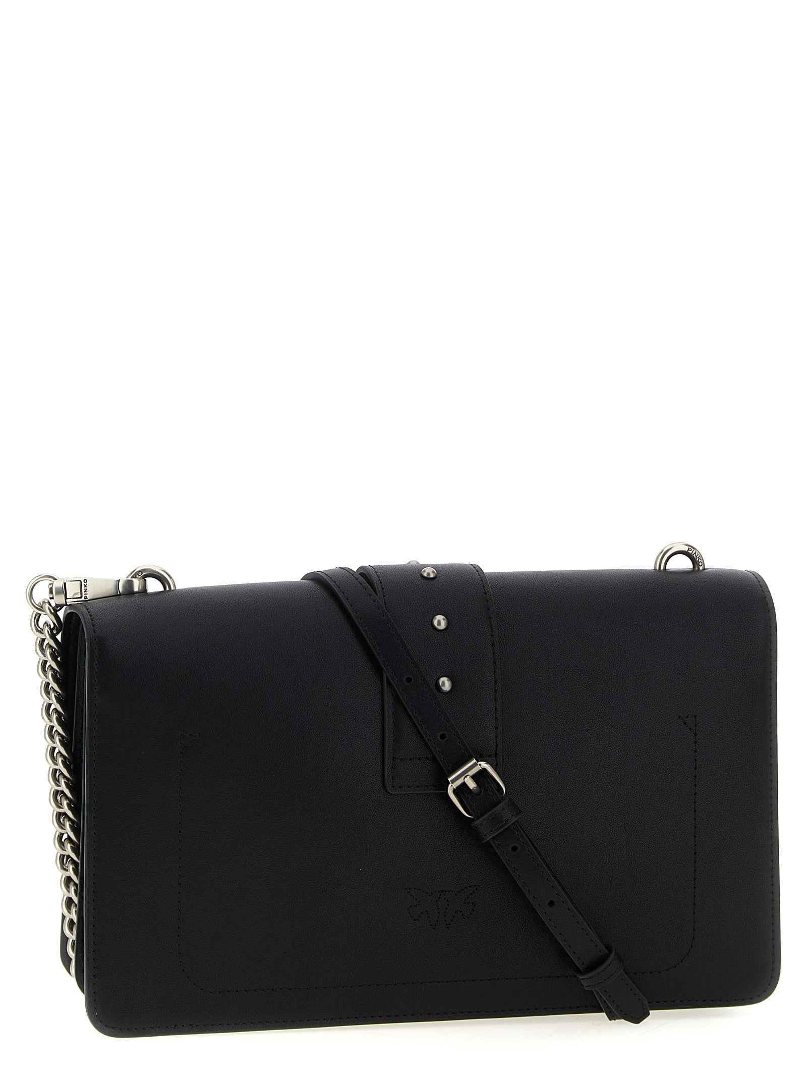 PINKO Black Goatskin Crossbody Bag