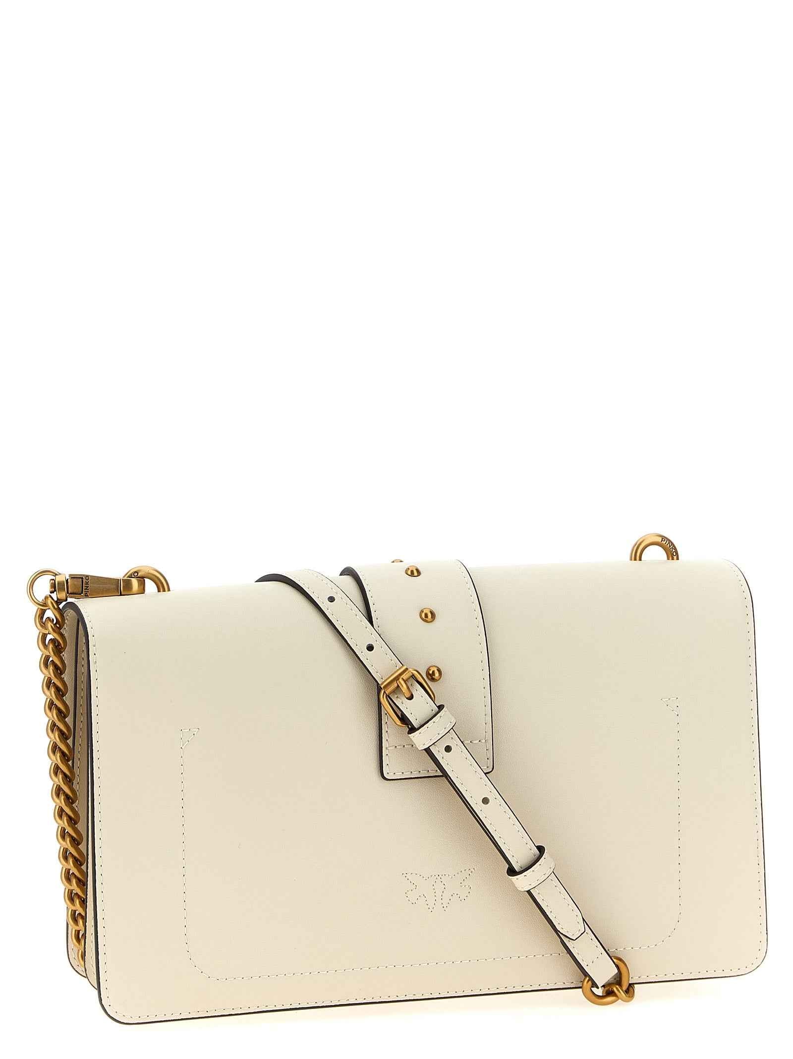 PINKO White Goatskin Crossbody Bag