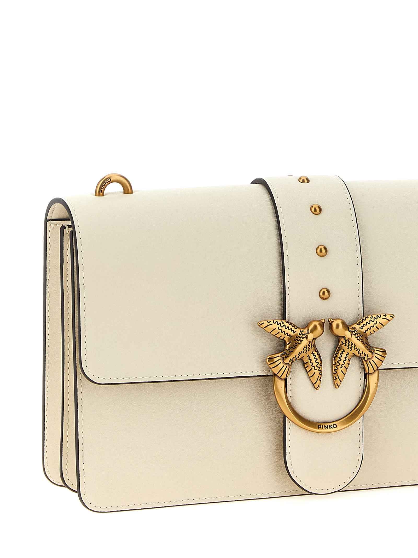 PINKO White Goatskin Crossbody Bag