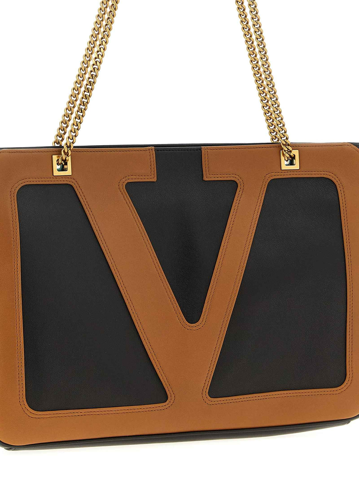 Valentino Garavani Brown Lamb Leather Tote Bag