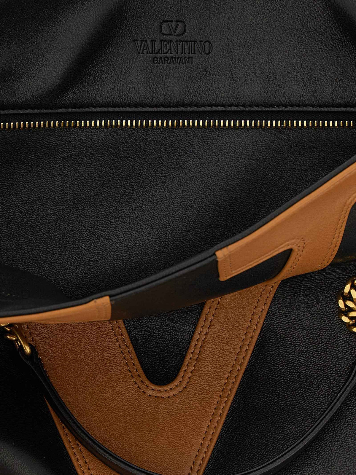 Valentino Garavani Brown Lamb Leather Tote Bag