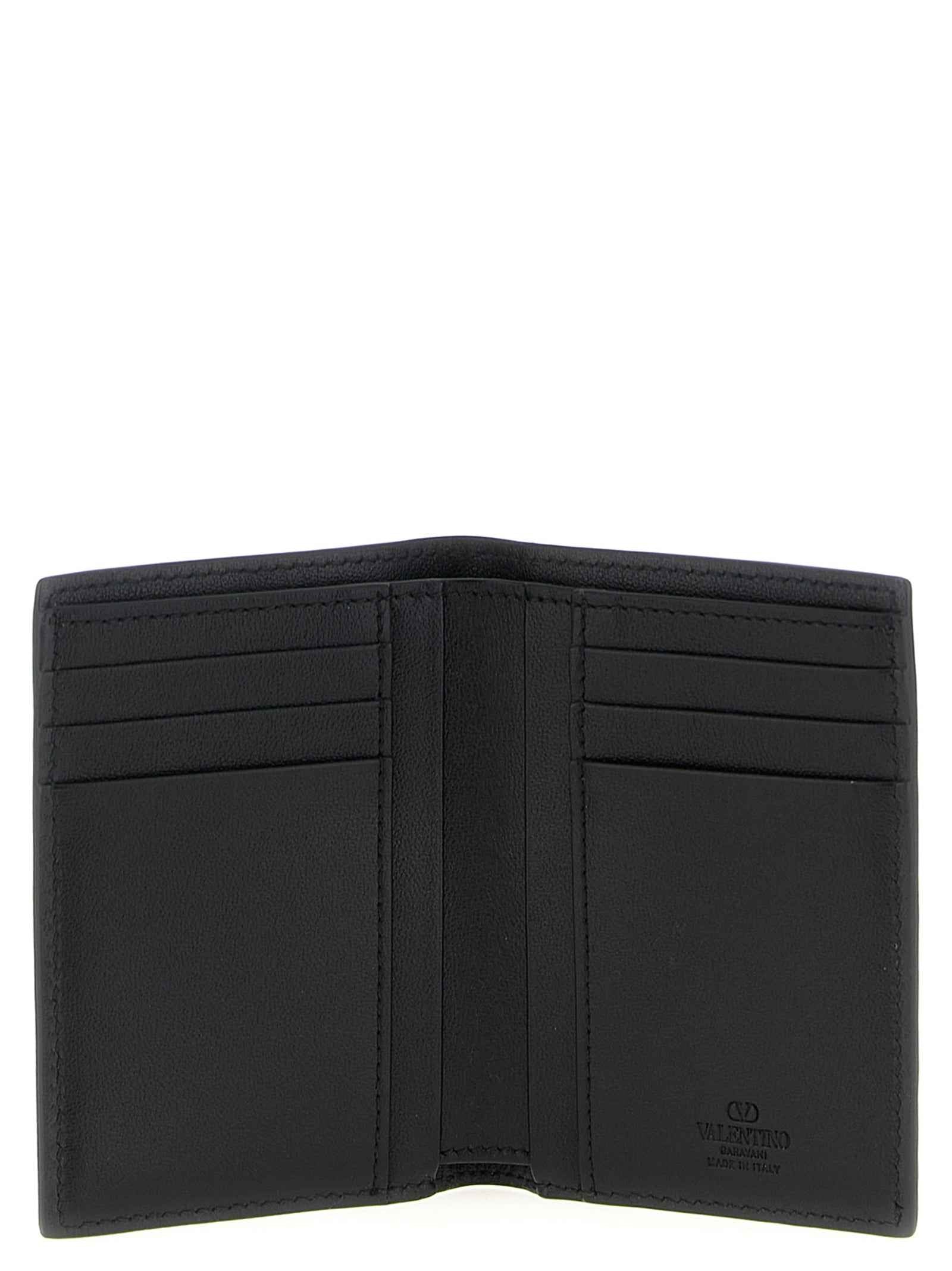 Valentino Garavani Black Ostrich Skin Cardholder