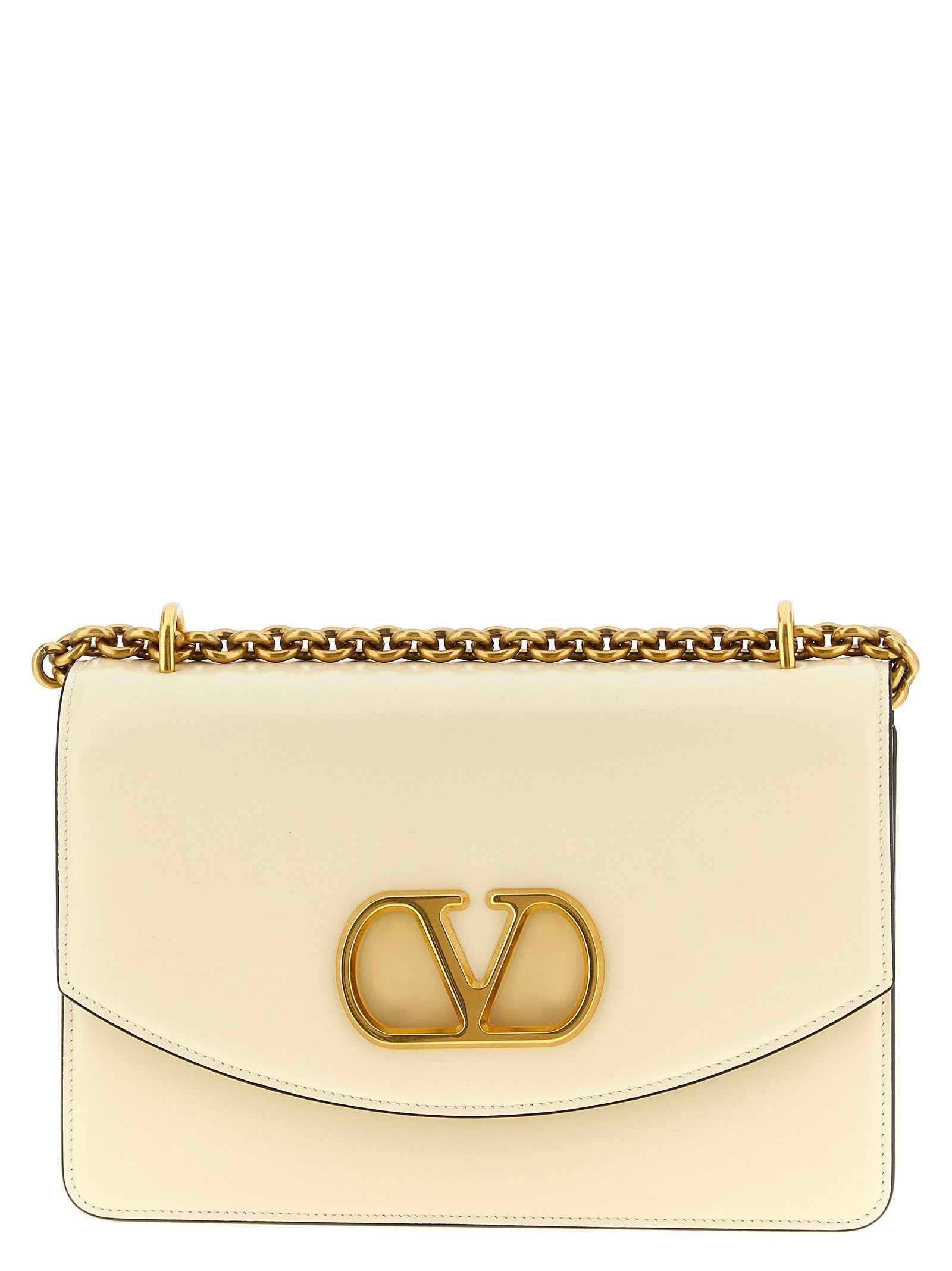Valentino Garavani White Calfskin Shoulder Bag