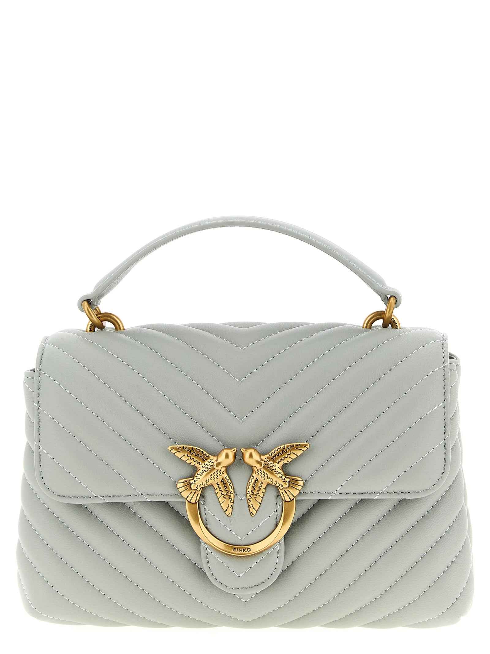 PINKO Gray Lambskin Handbag