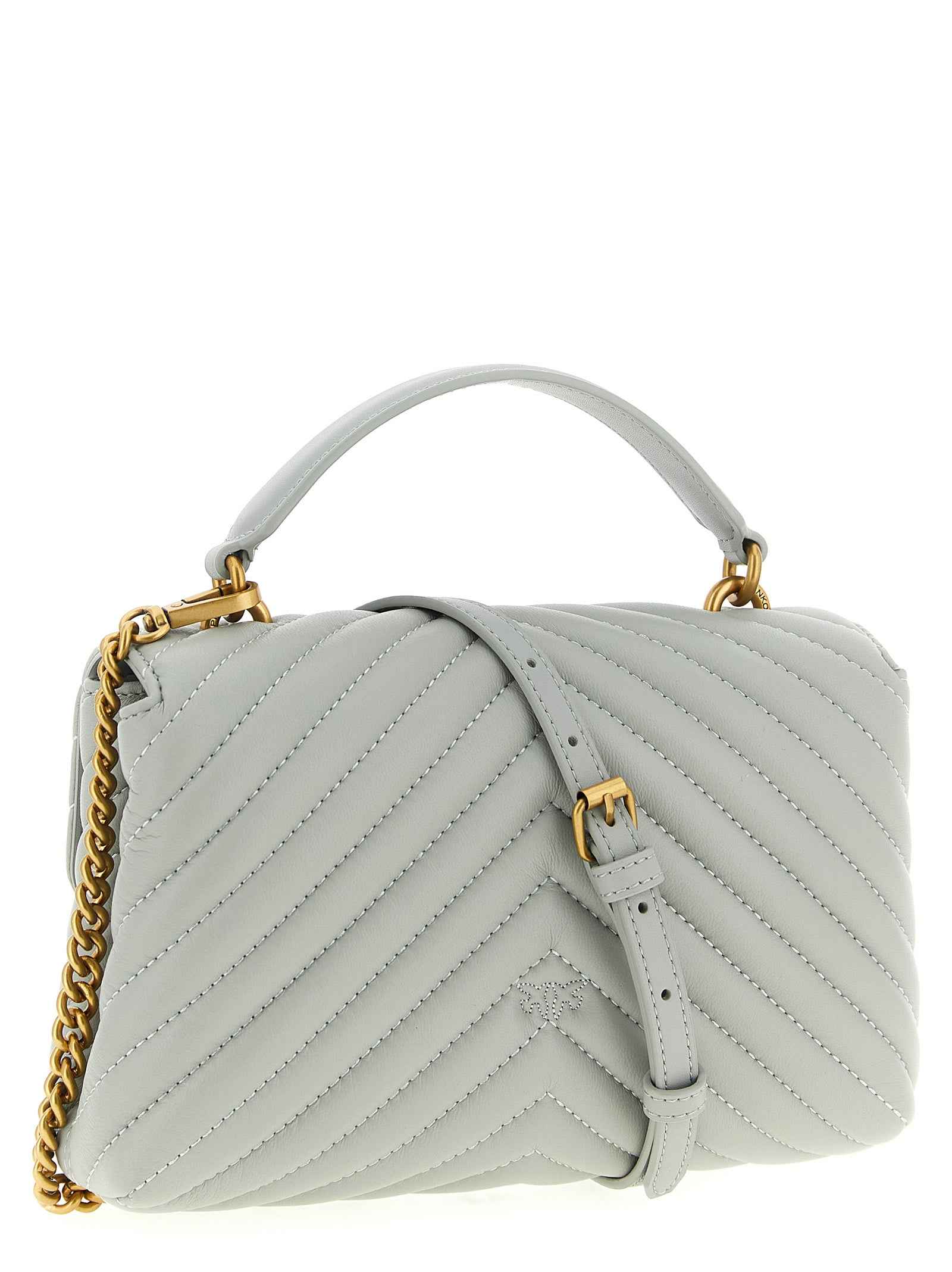 PINKO Gray Lambskin Handbag