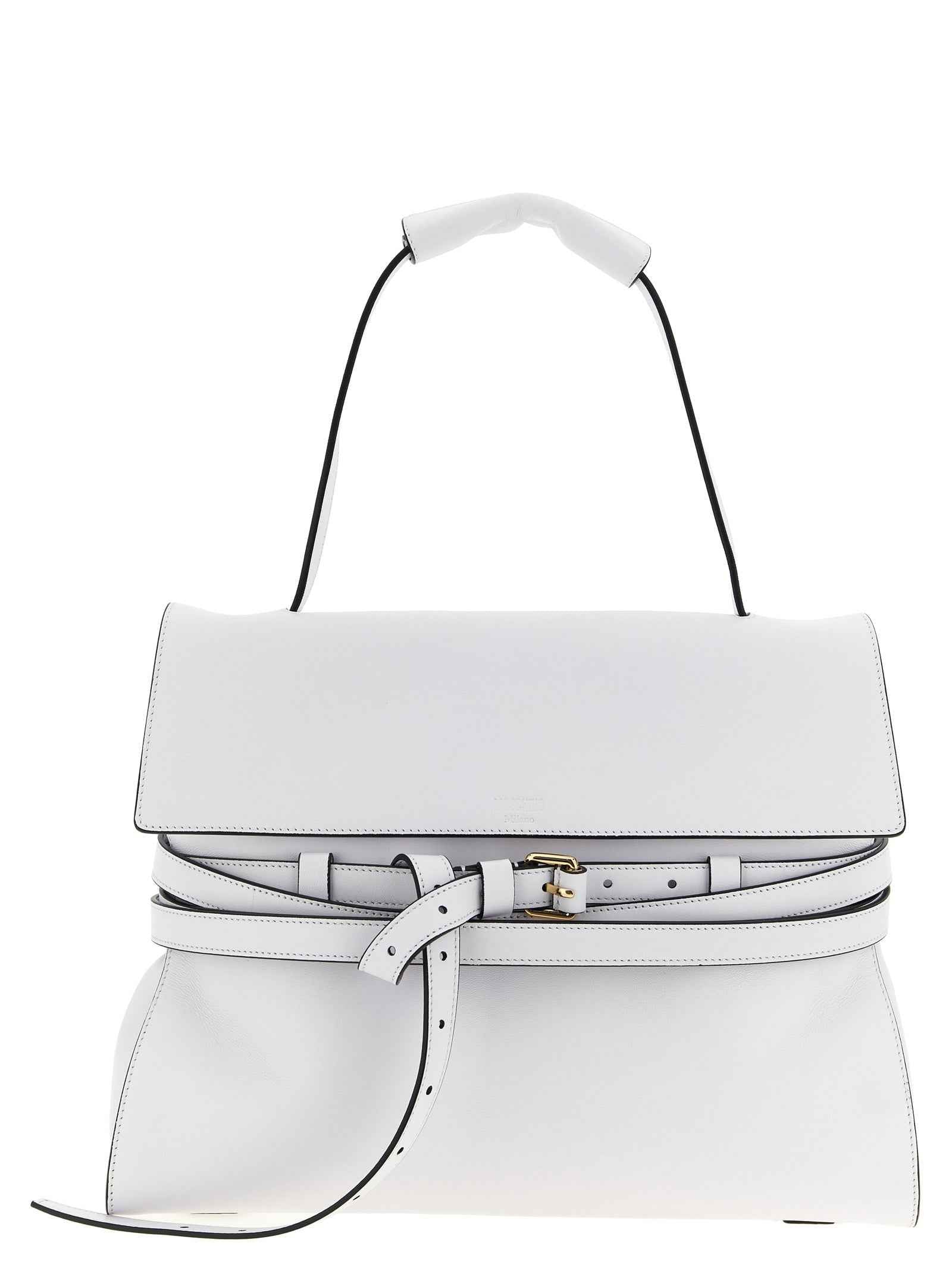 Moschino White Napa Leather / Calf Bos Taurus Shoulder Bag