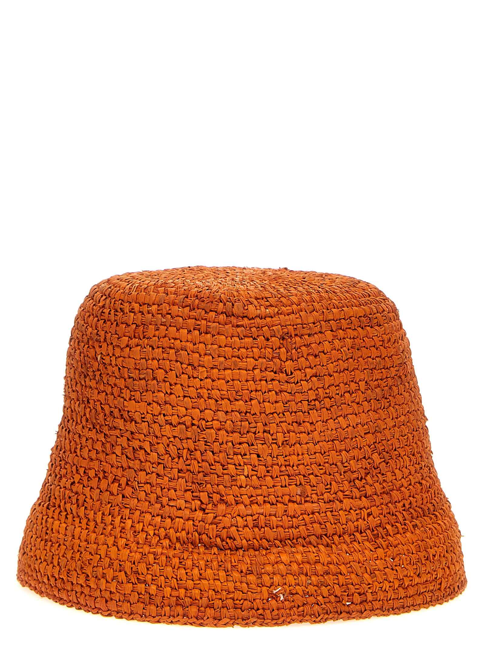 Jacquemus Orange Raffia Bucket Hat