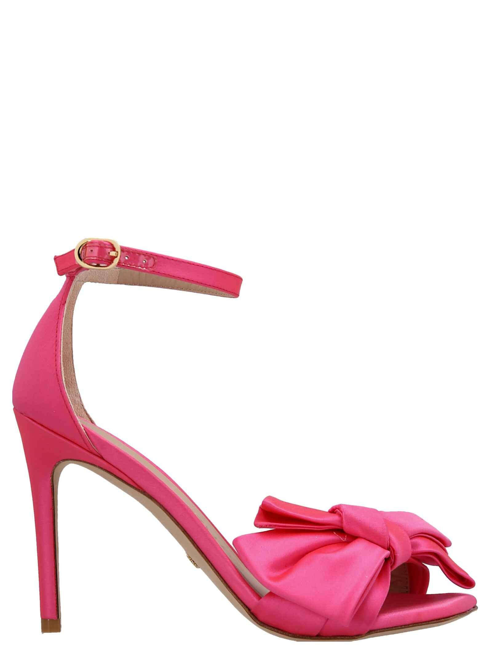 Stuart Weitzman Fuchsia Satin Stiletto Heel Sandals