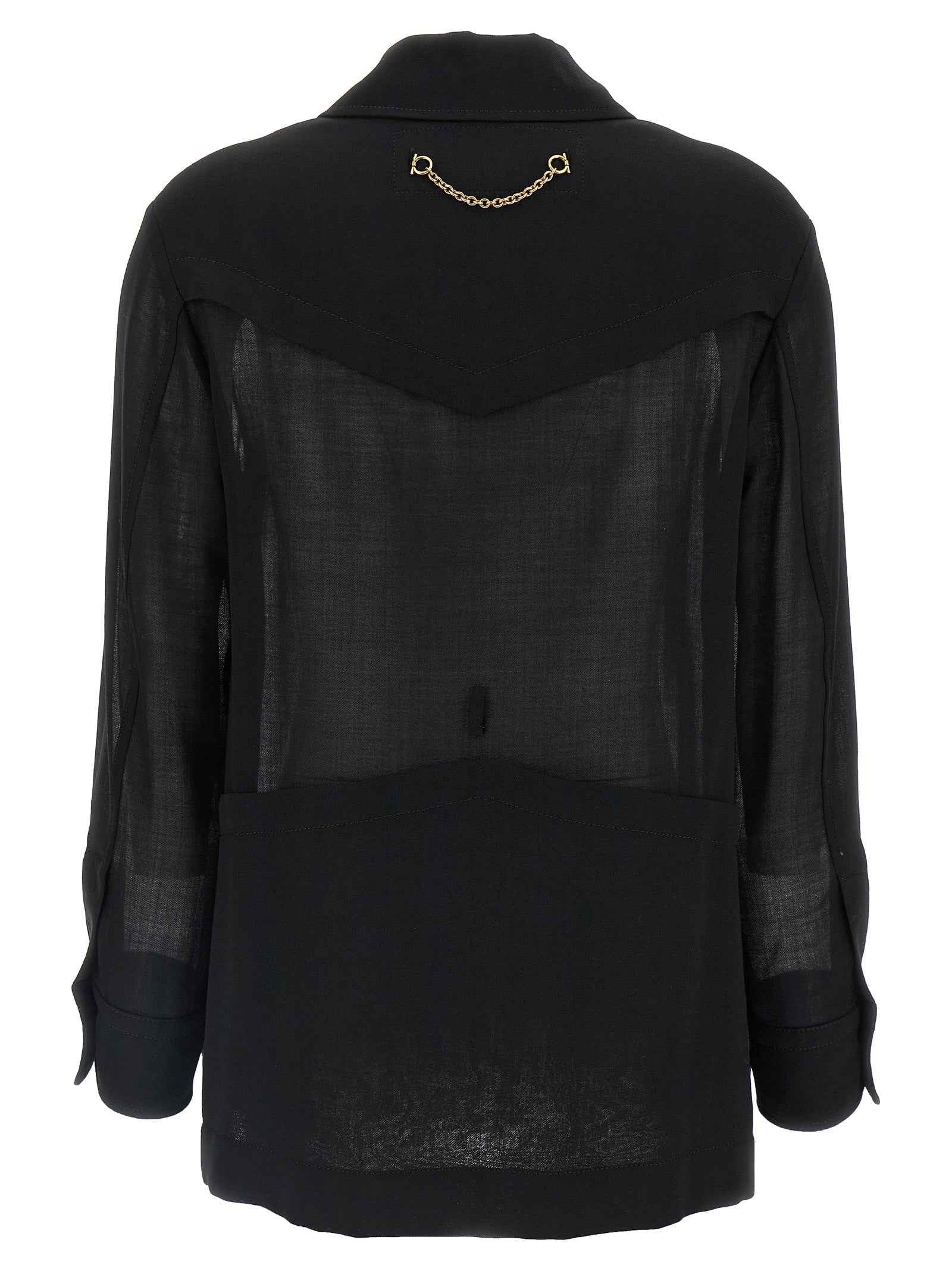 Ferragamo Black Virgin Wool Blouse