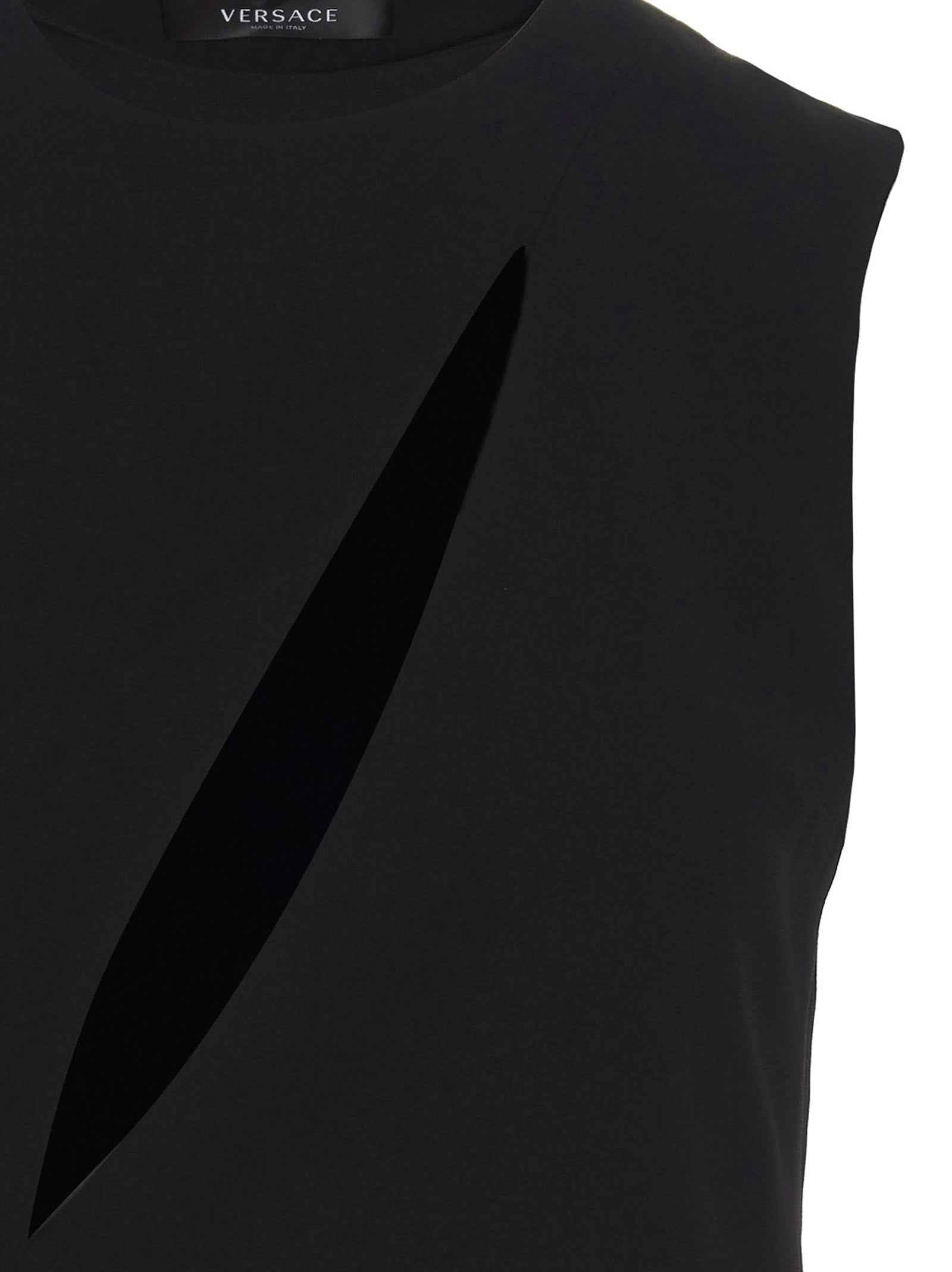 Versace Black Acetate Midi Dress