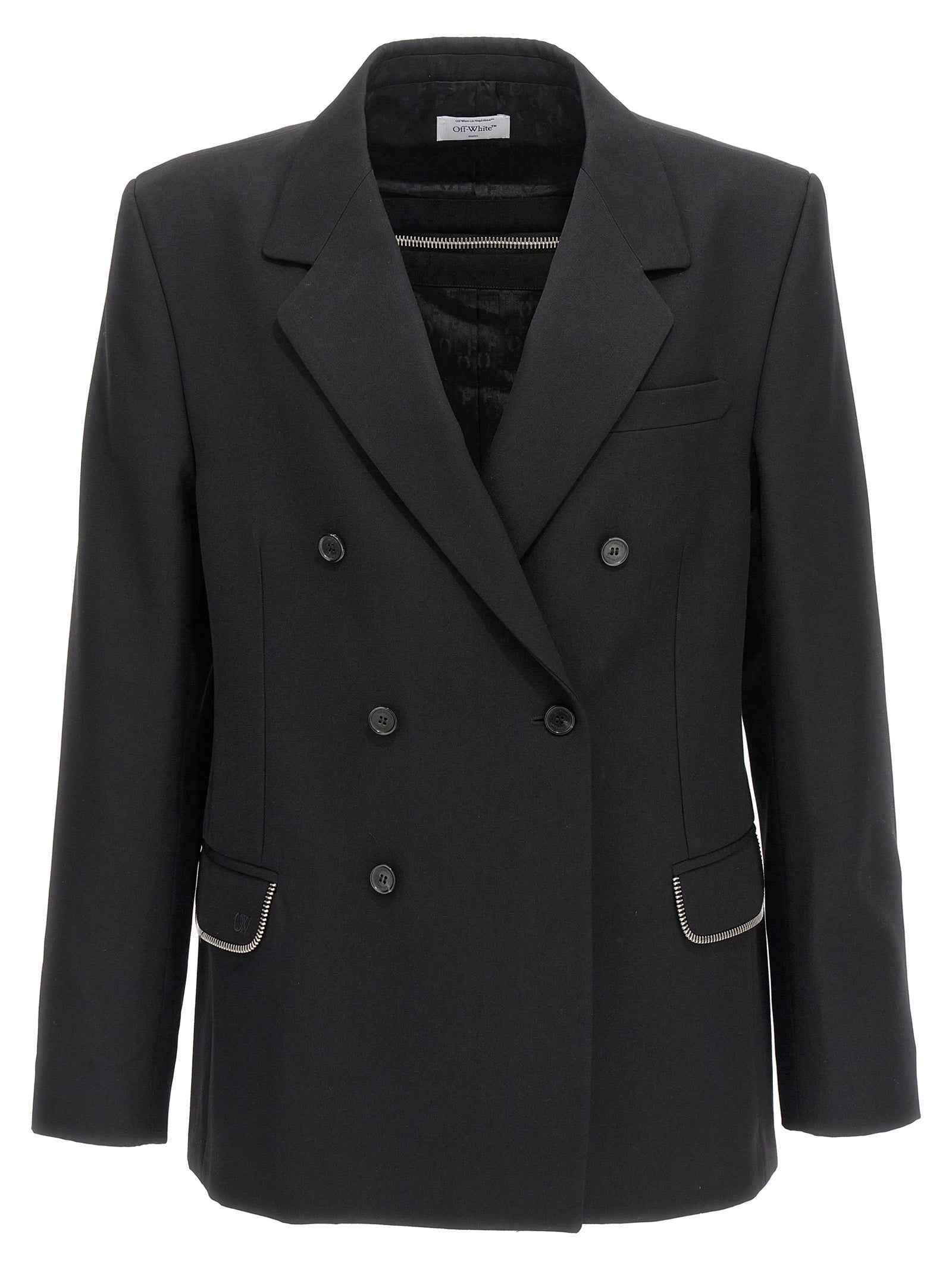 Off-White Black Virgin Wool Blazer
