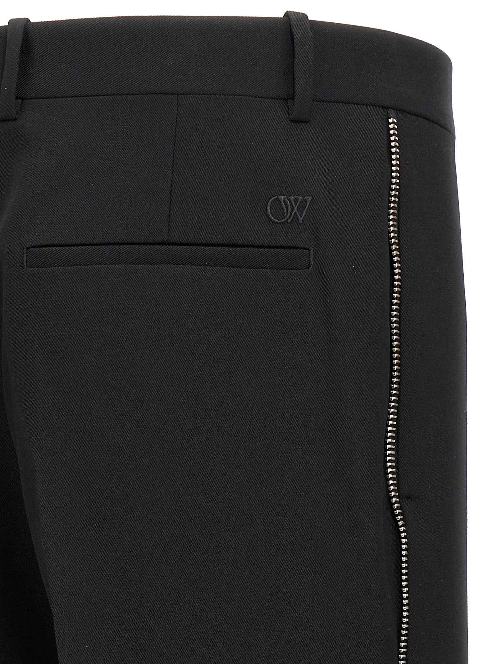 Off-White Black Virgin Wool Dress Pants