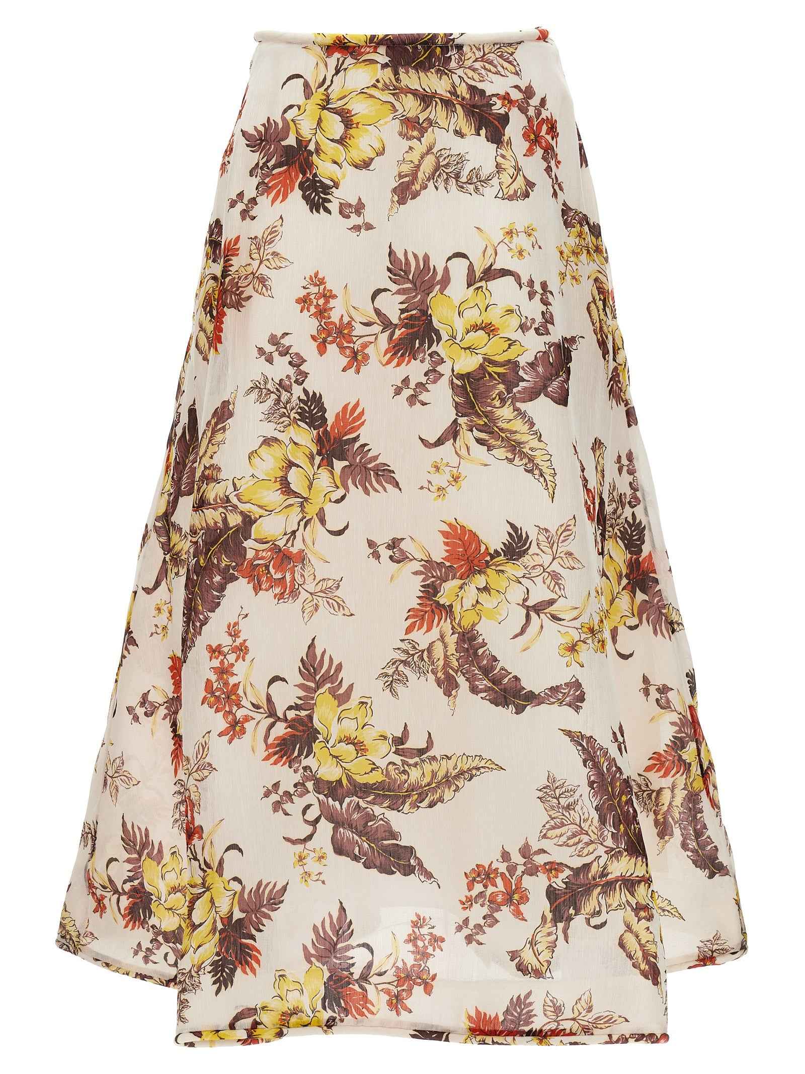 Zimmermann Multicolor Linen Midi Skirt