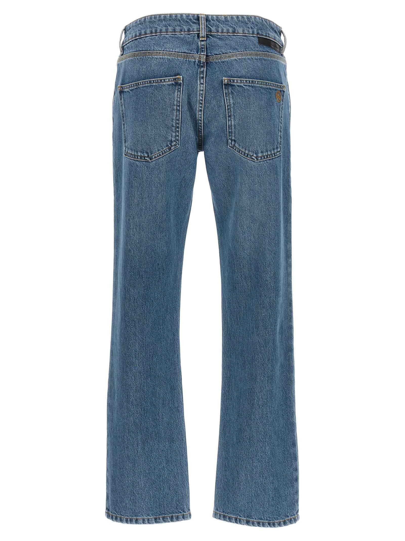 Stella McCartney Blue Cotton Cropped Jeans