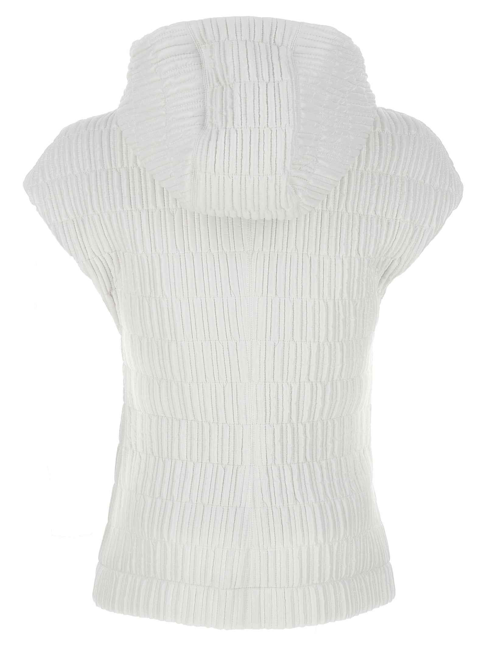 Ferragamo White Polyamide Sleeveless Jacket
