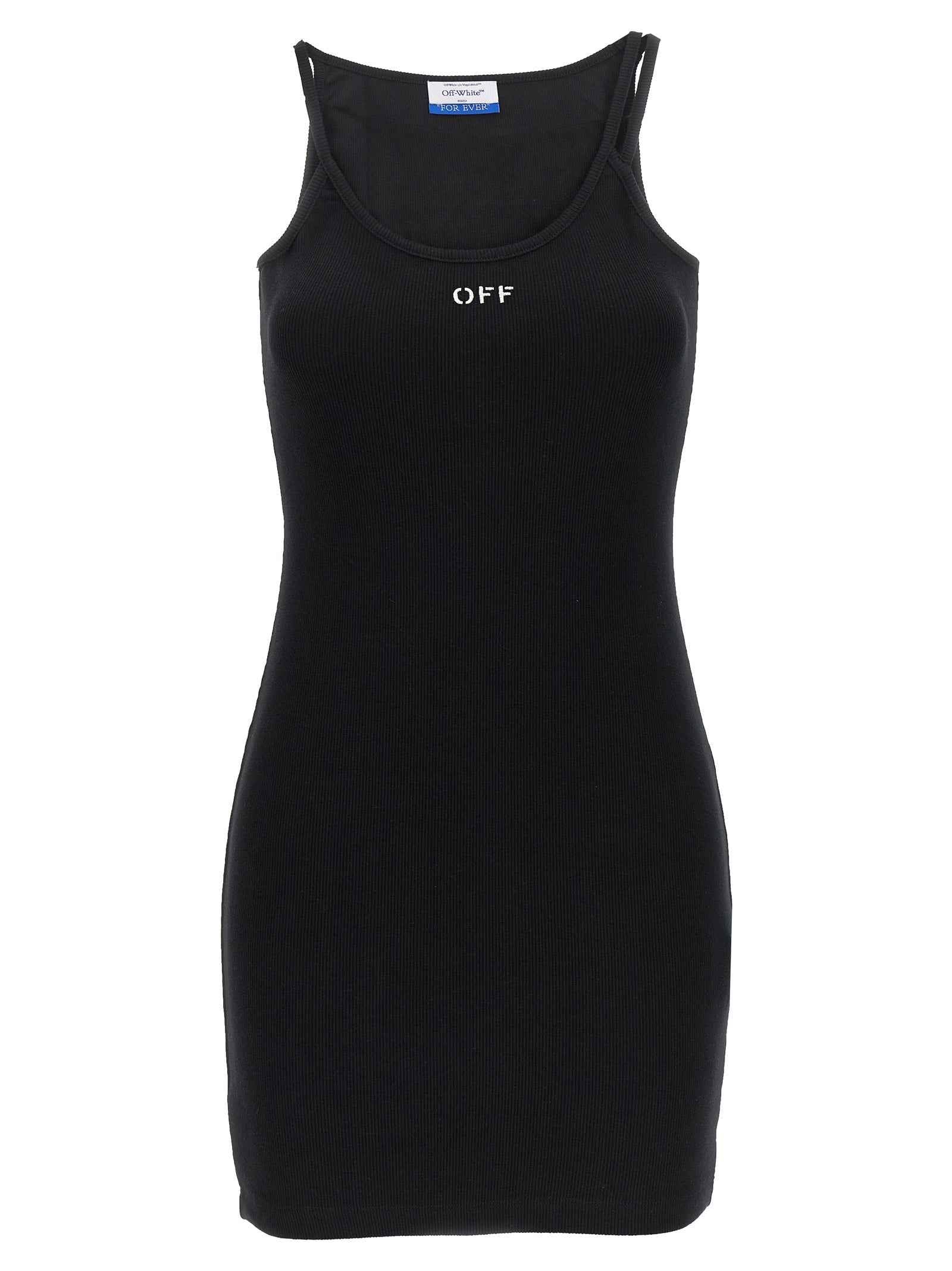 Off-White Black Cotton Short Dress