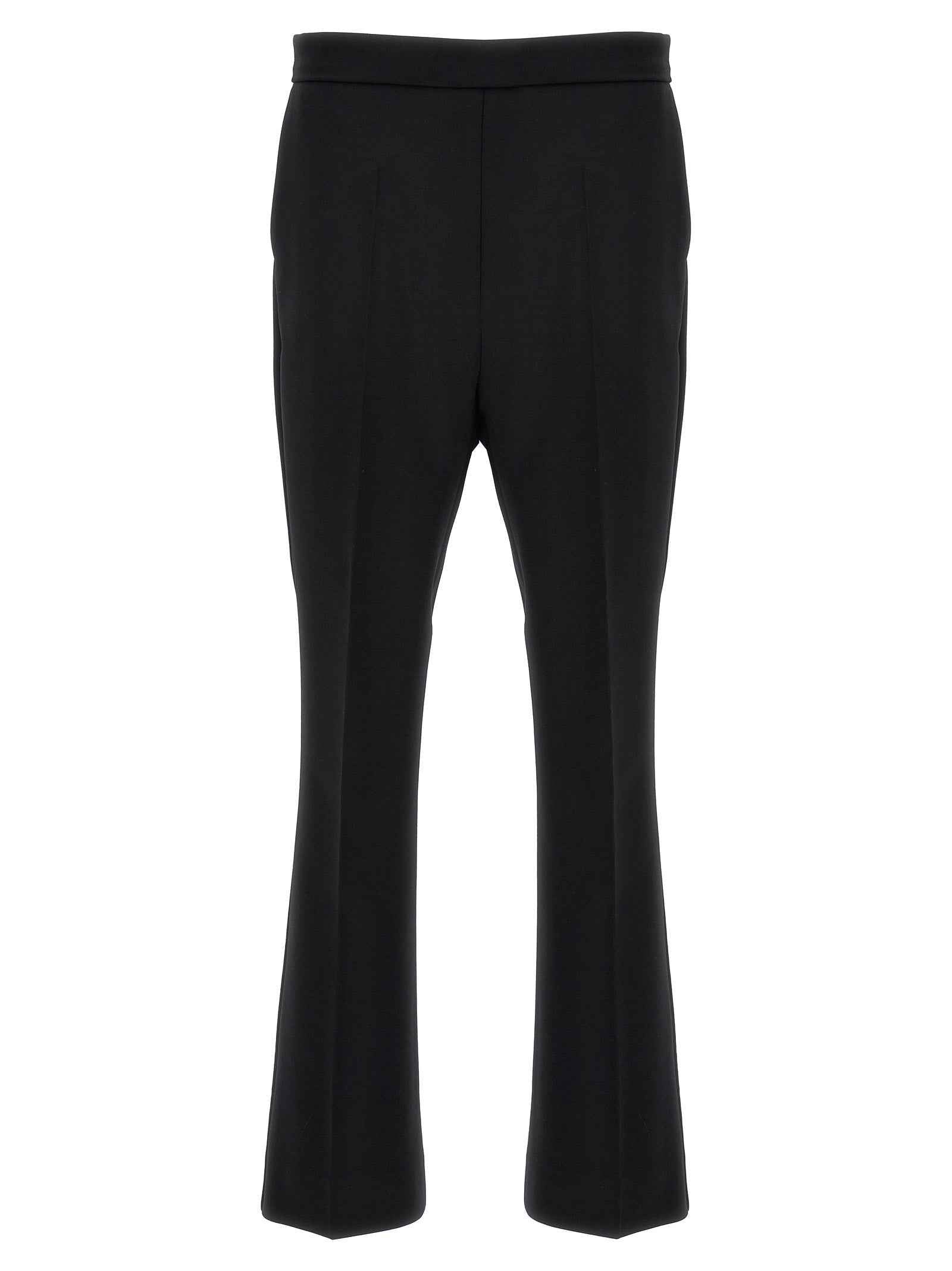 Max Mara Black Virgin Wool Cropped Pants