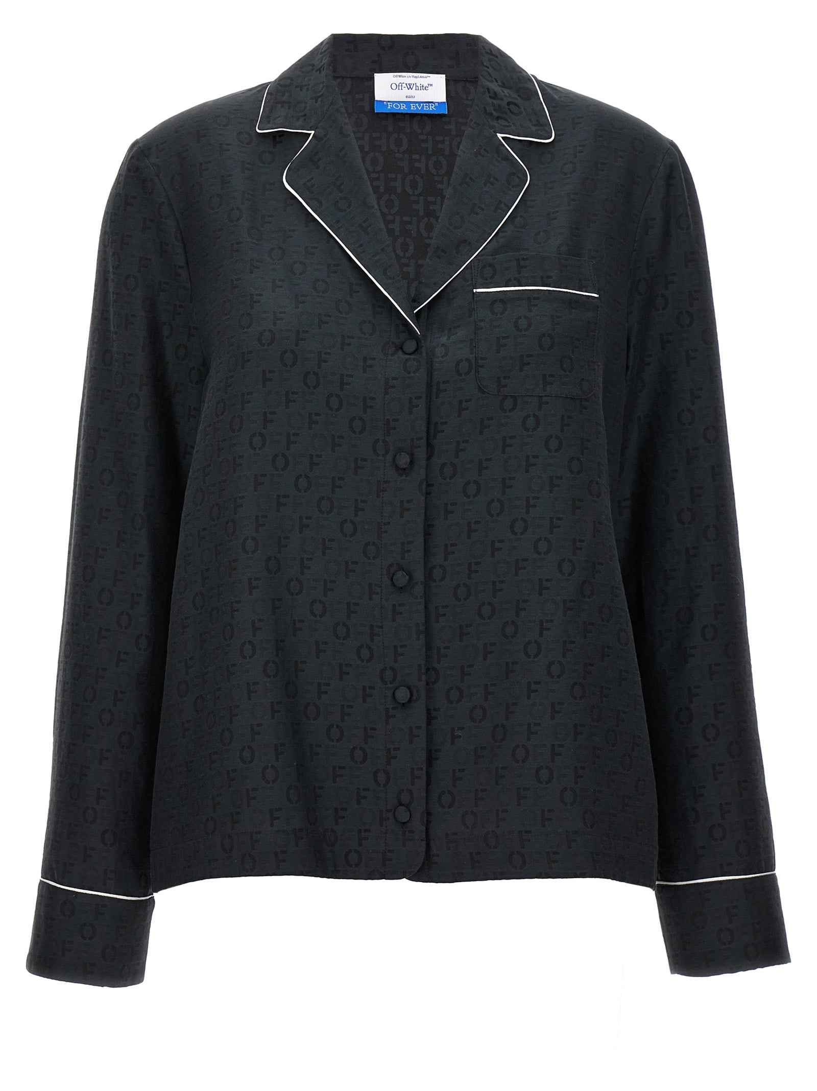 Off-White Black Silk Blouse