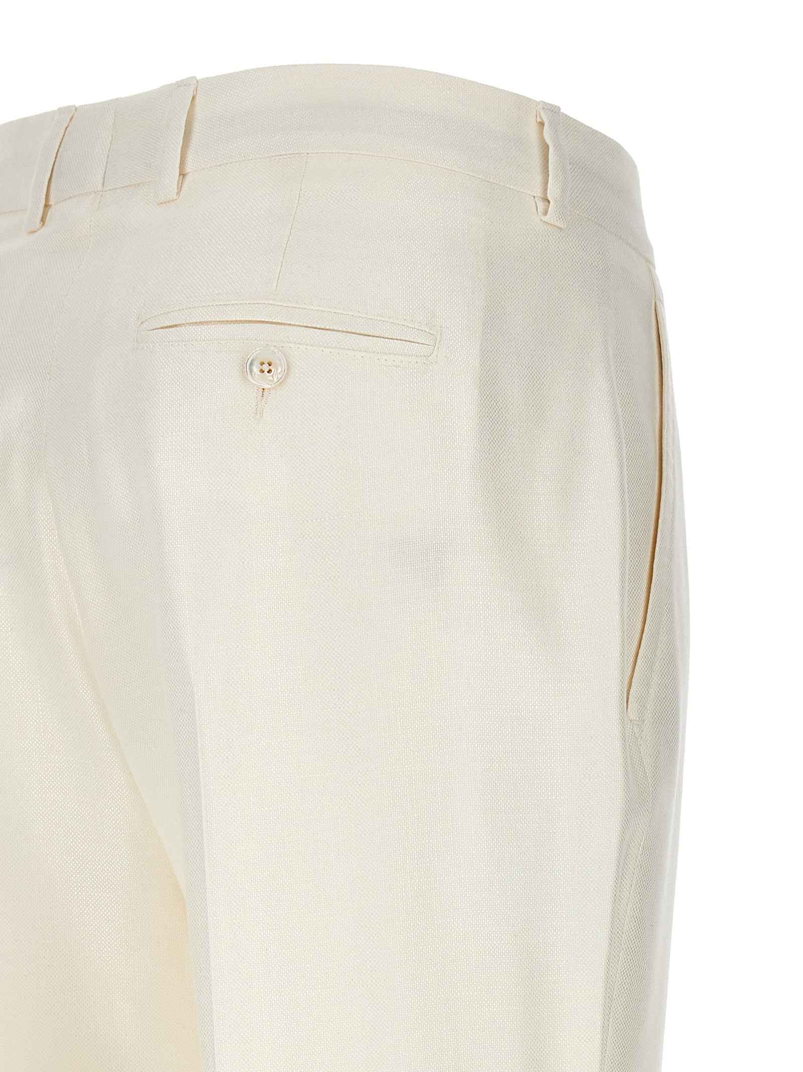 Kiton White Viscose Pants