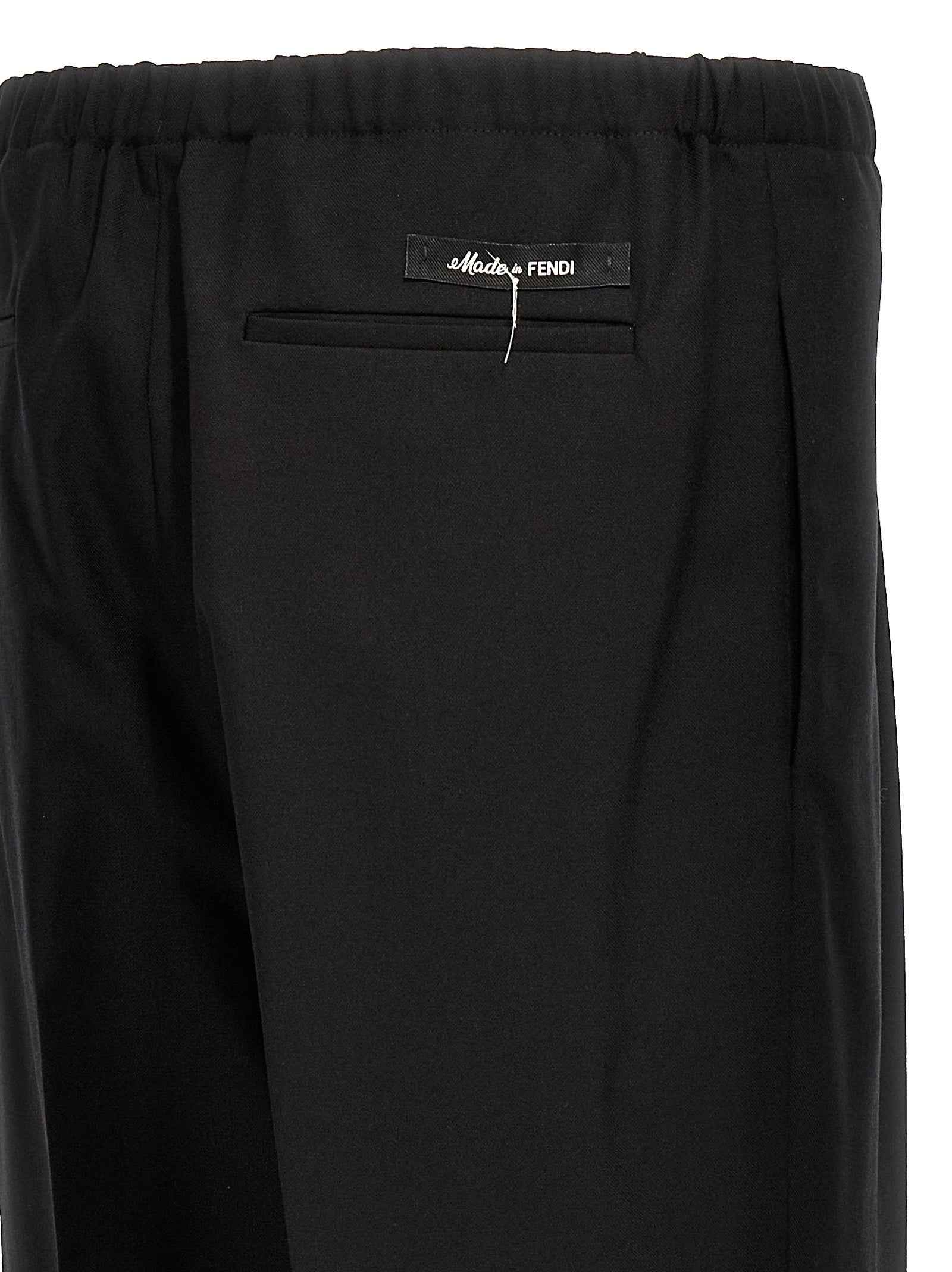 Fendi Black Virgin Wool Dress Pants