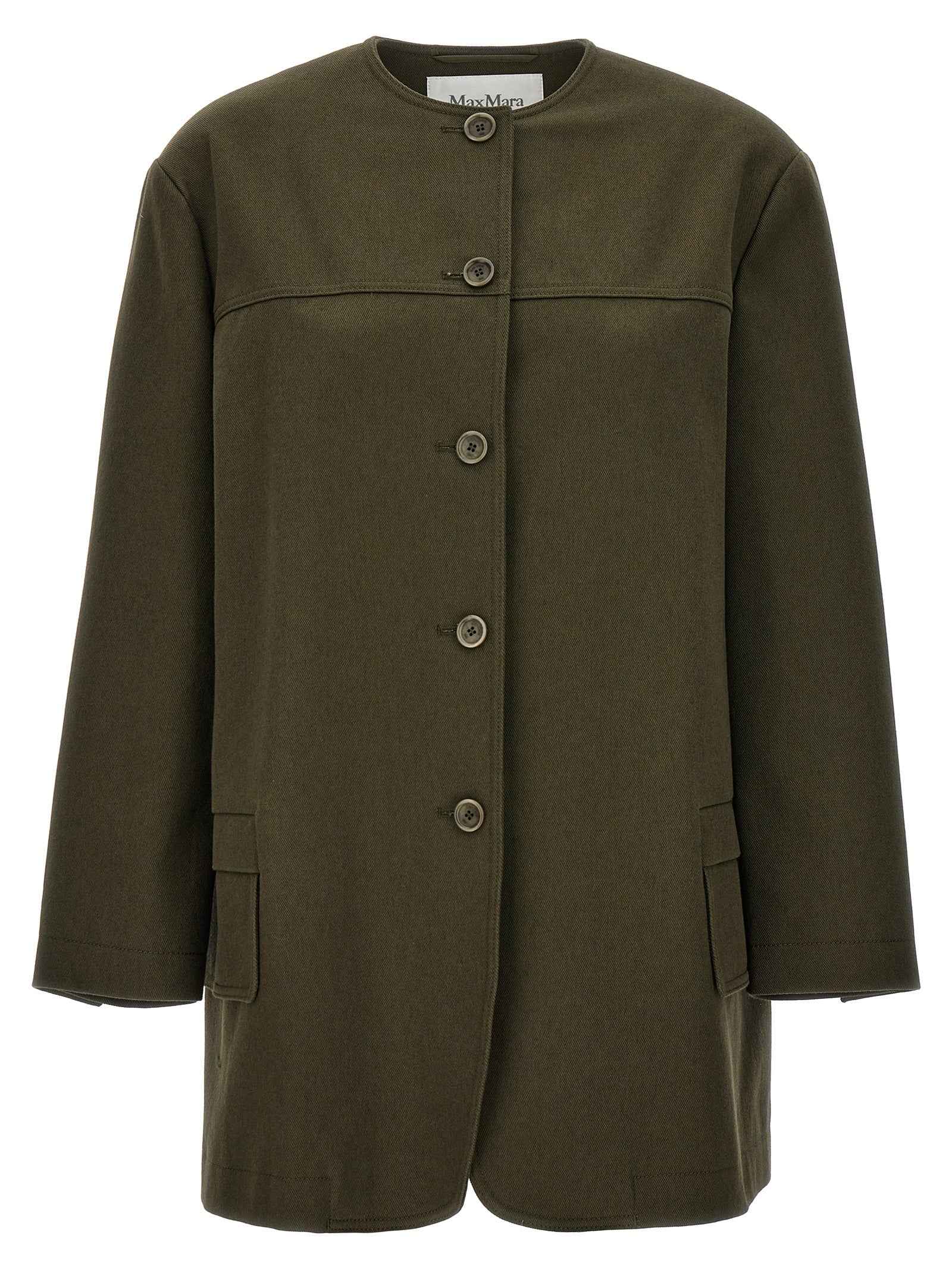 Max Mara Bicolor Cotton Full-Length Jacket