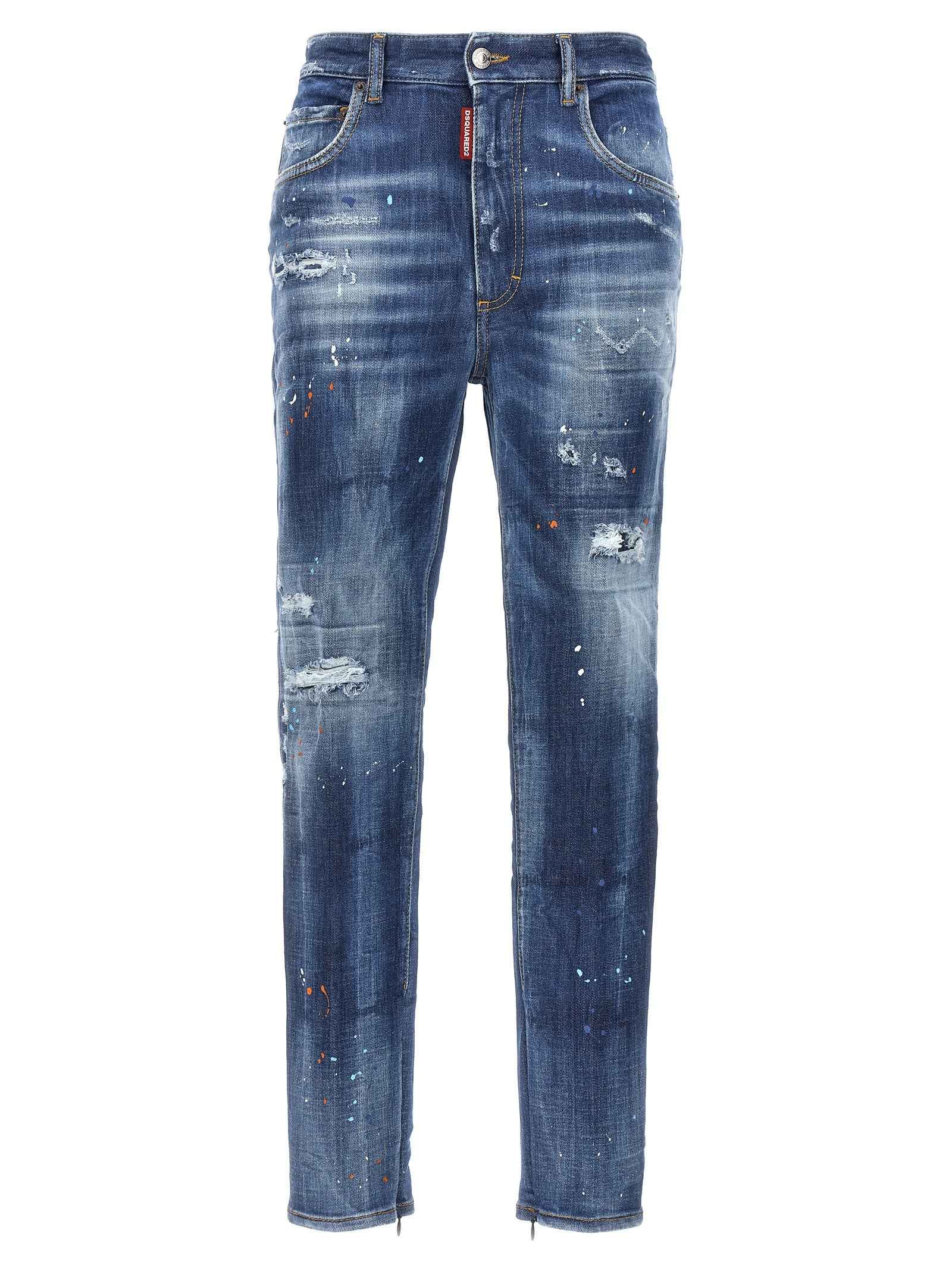 Dsquared² Blue Cotton High-Waisted Jean