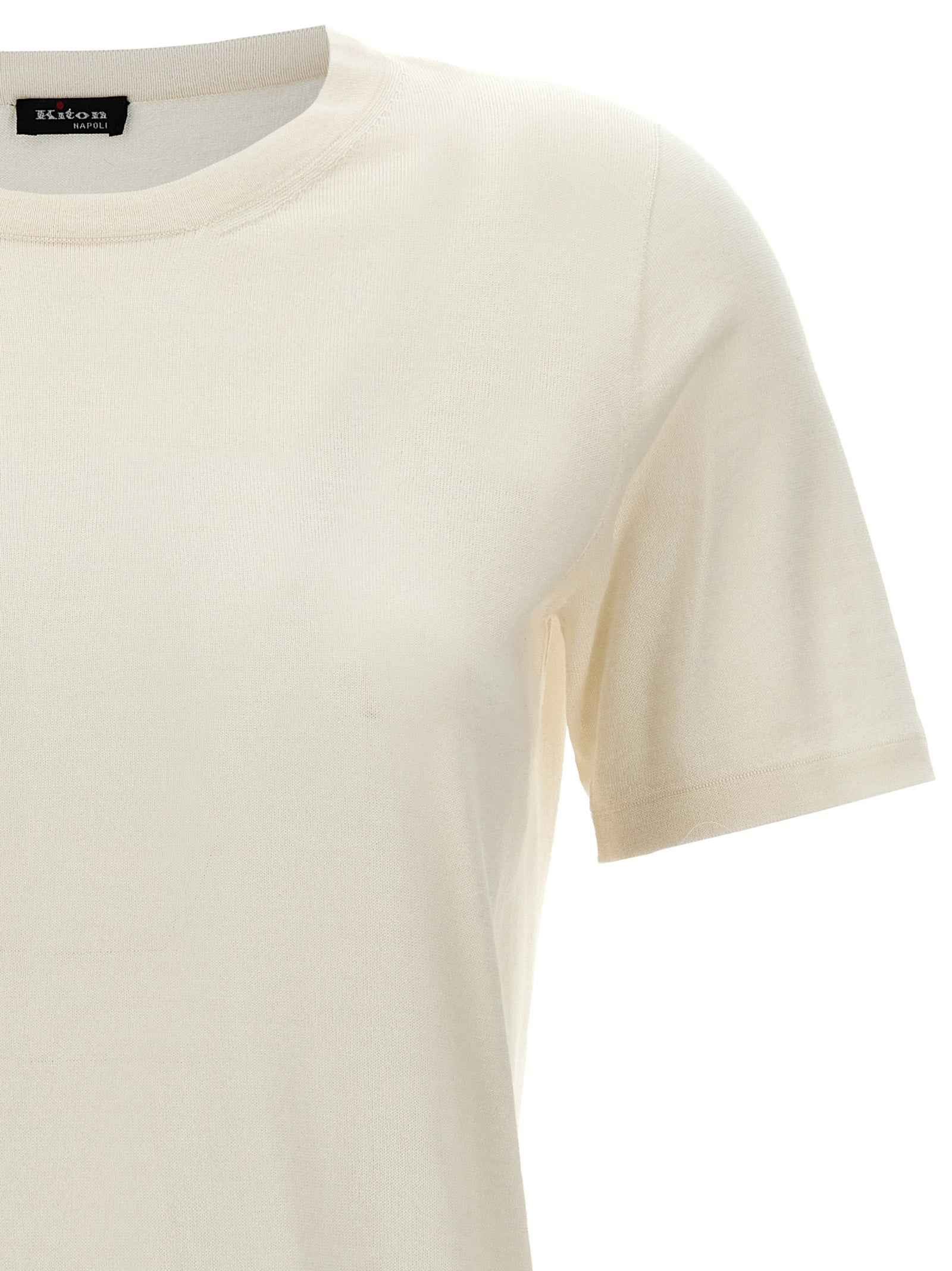 Kiton White Cashmere T-Shirt