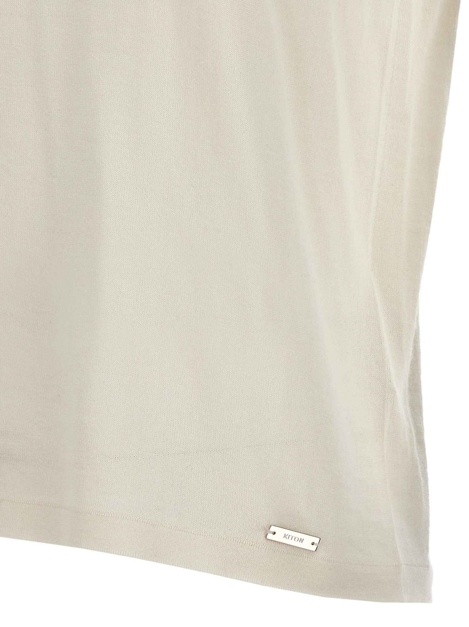 Kiton White Cashmere T-Shirt