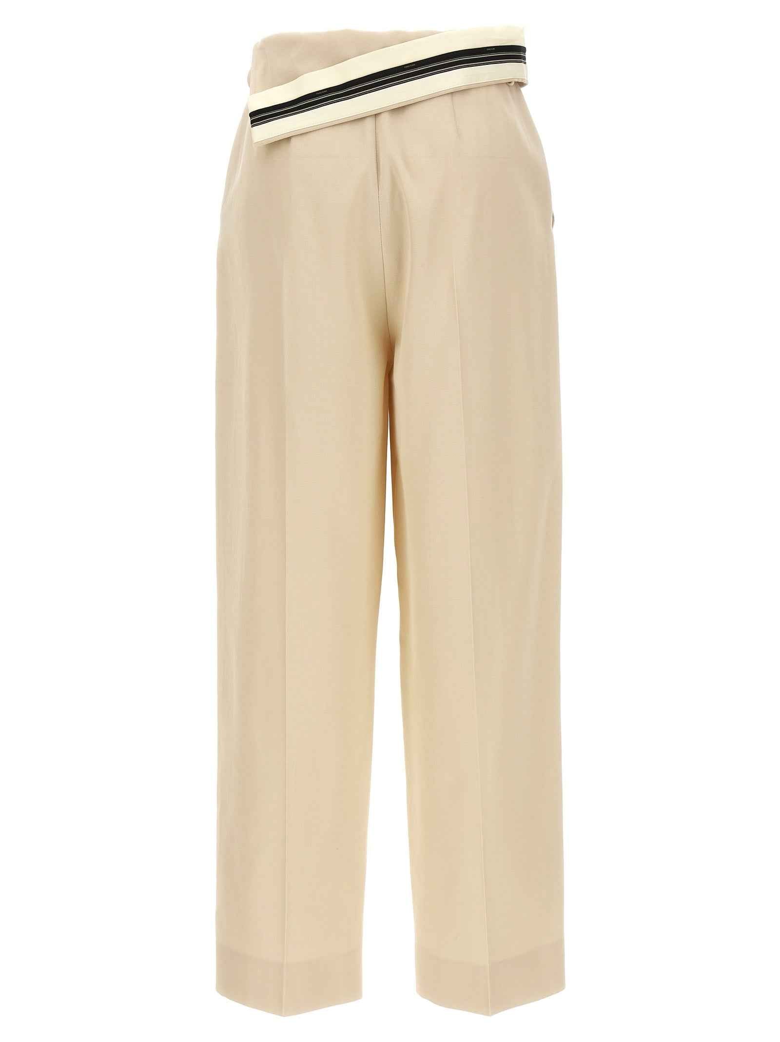Fendi Beige Wool Casual Pants