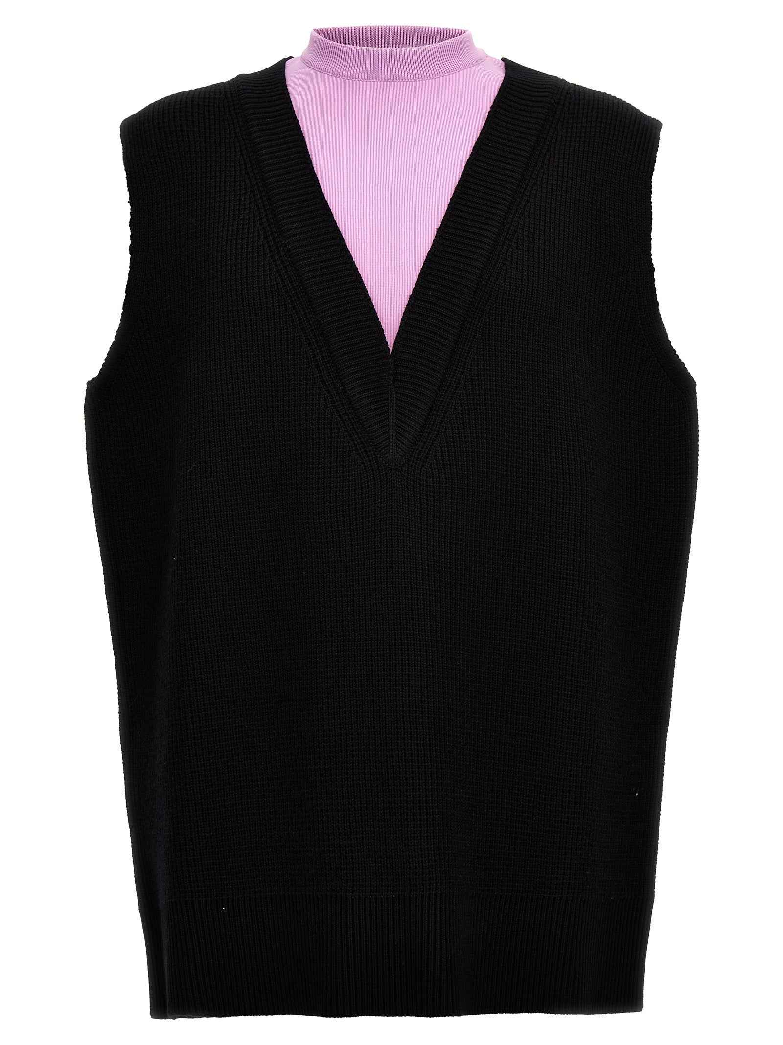 Jil Sander Multicolor Wool Sleeveles Sweater