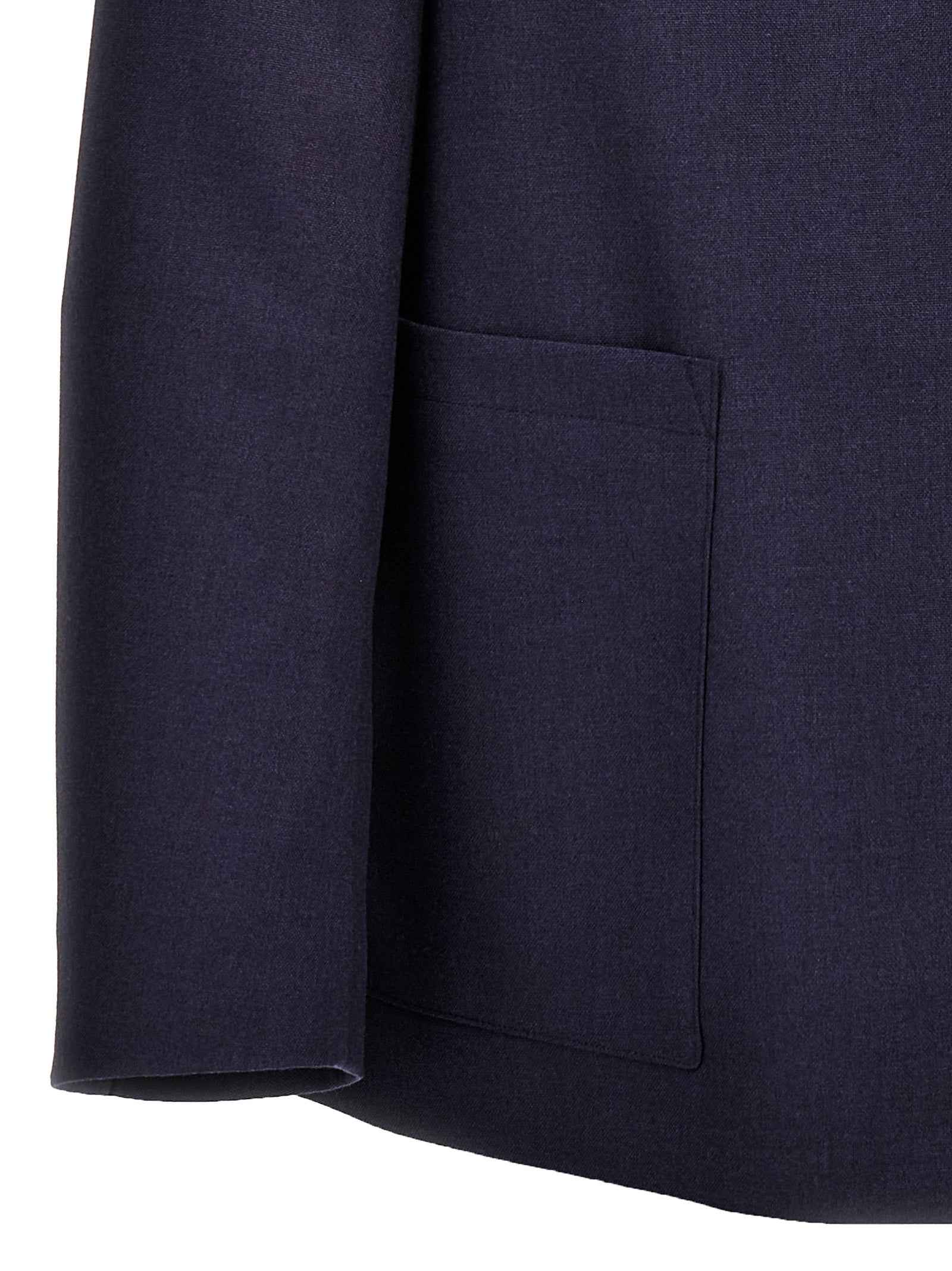 Fendi Blue Virgin Wool Full-Length Jacket
