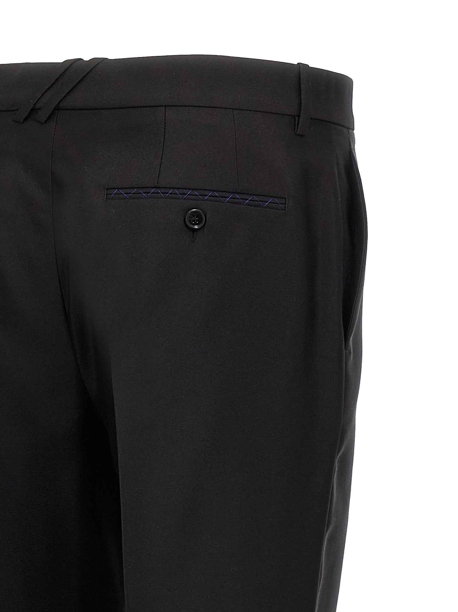 Burberry Black Virgin Wool Dress Pants