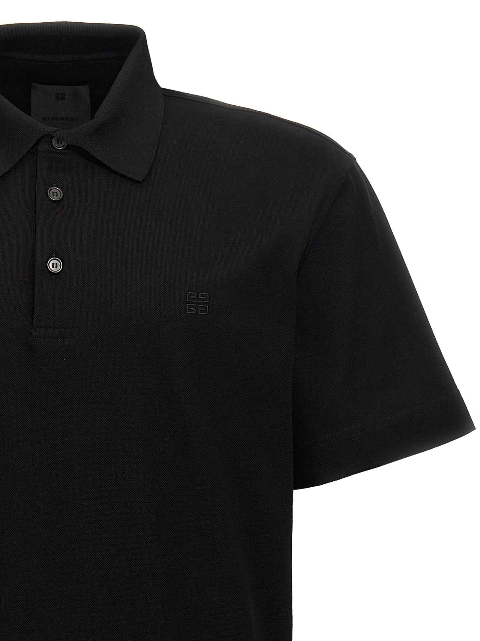 Givenchy Black Cotton Polo Shirt