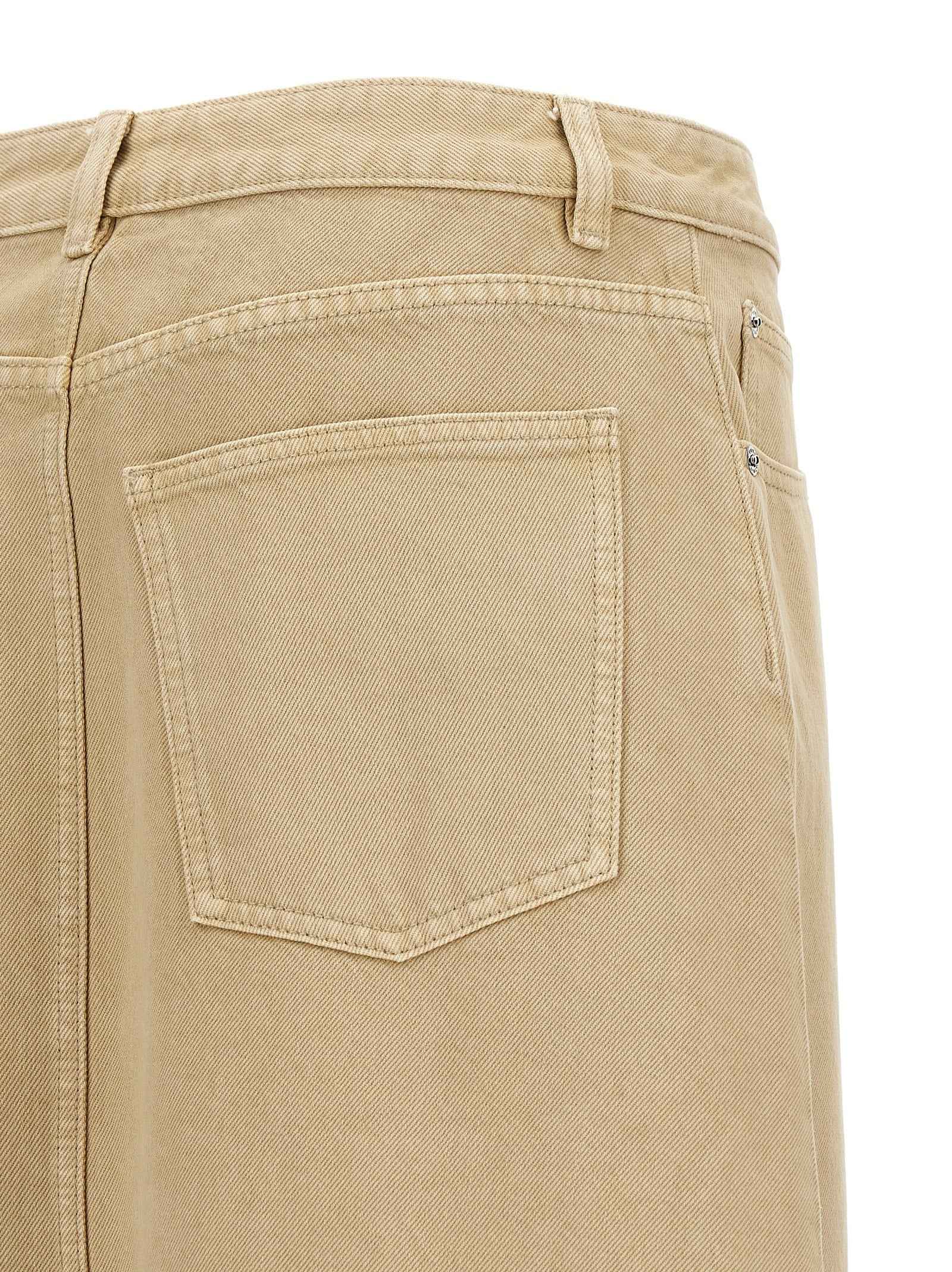 Tory Burch Beige Cotton Midi Skirt