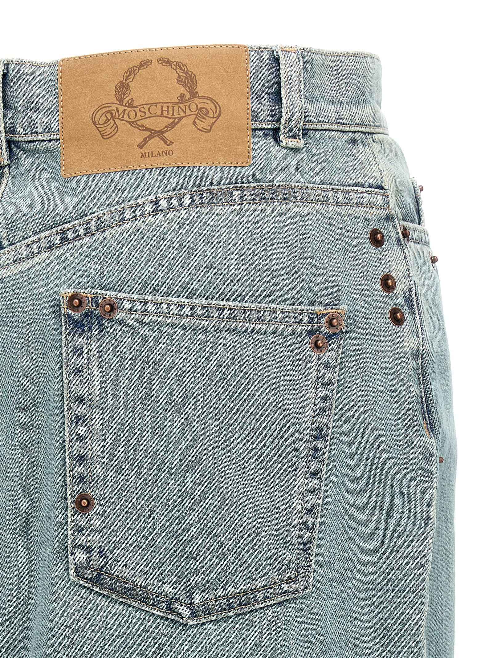 Moschino Blue Cotton Midi Skirt