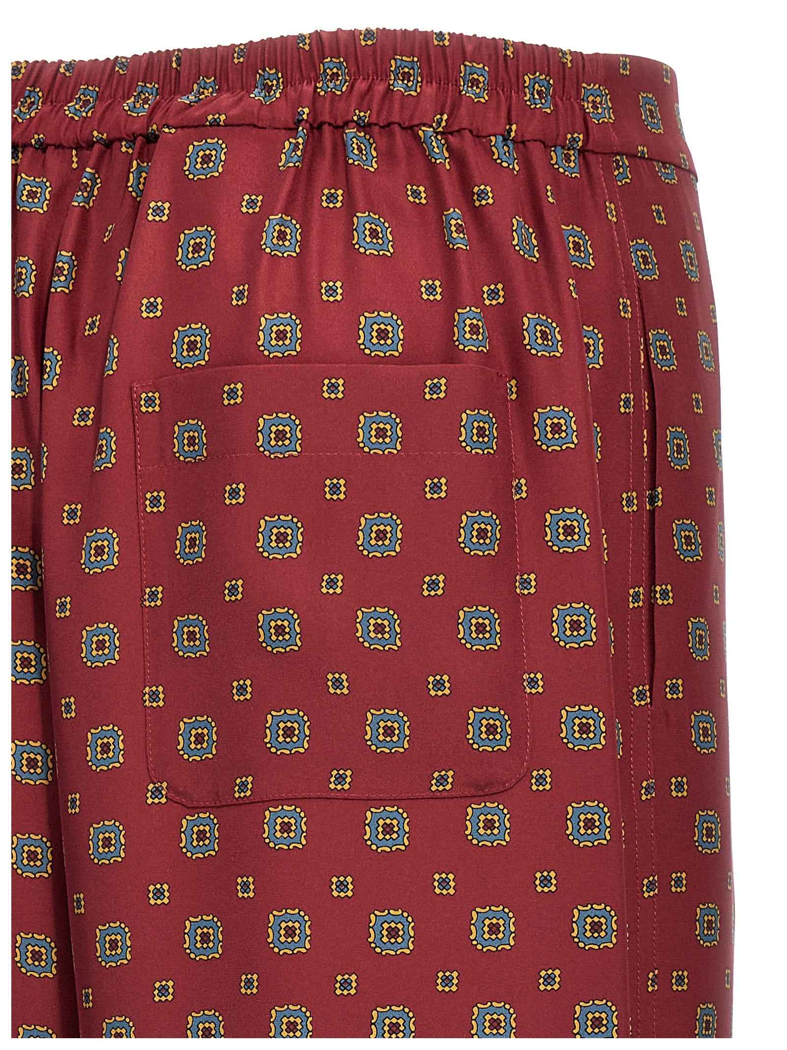Moschino Bordeaux Silk Casual Pants