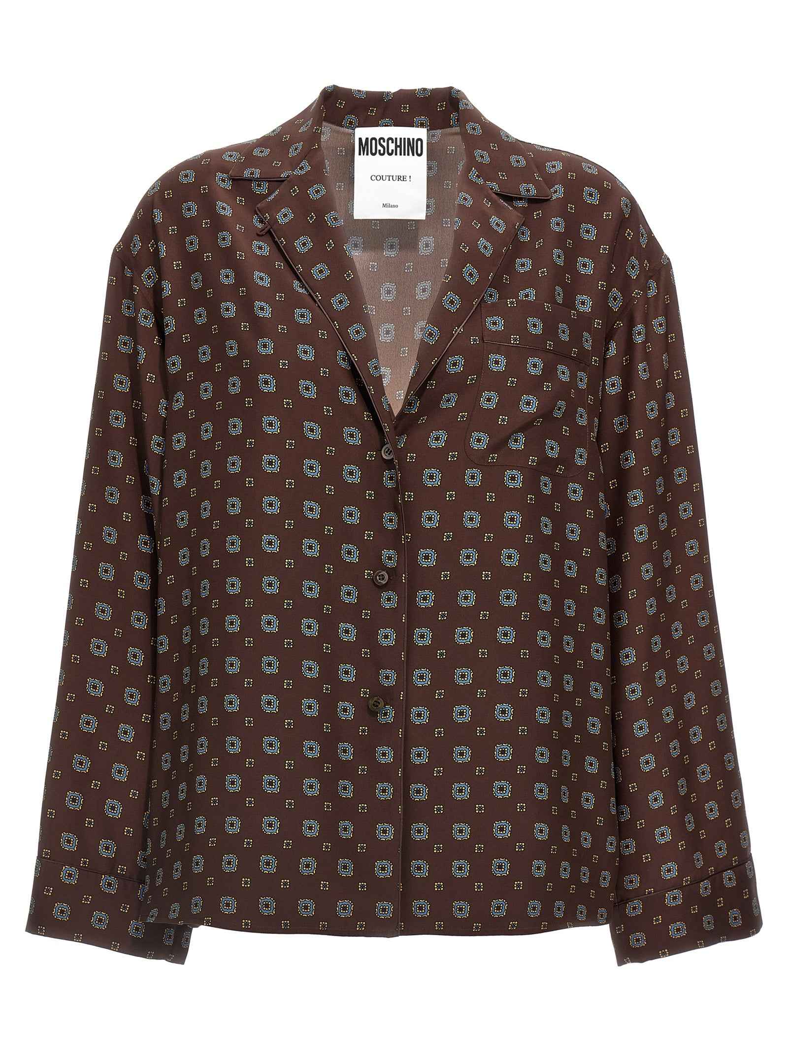 Moschino Brown Silk Blouse
