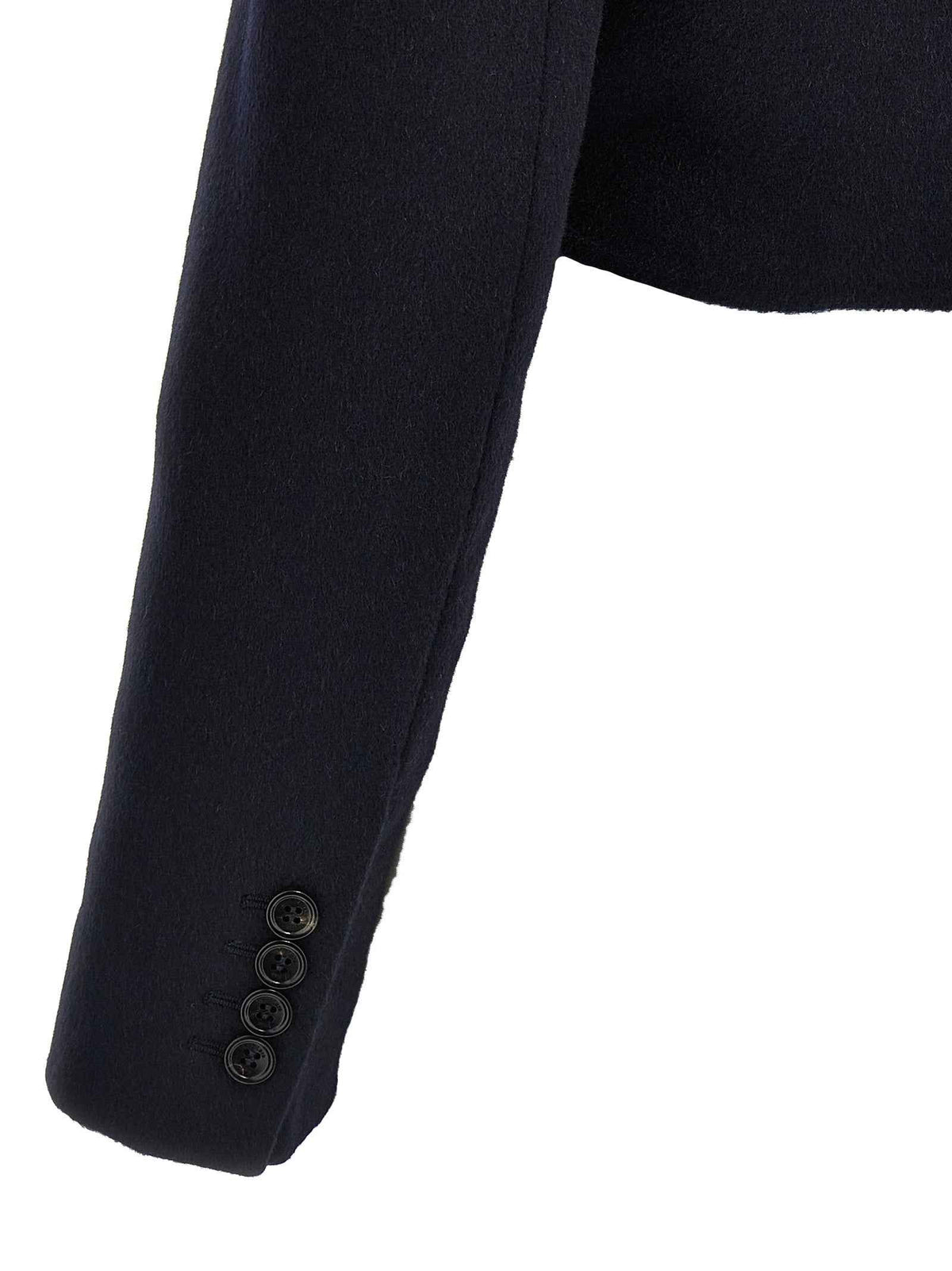 Max Mara Blue Wool Full-Length Jacket